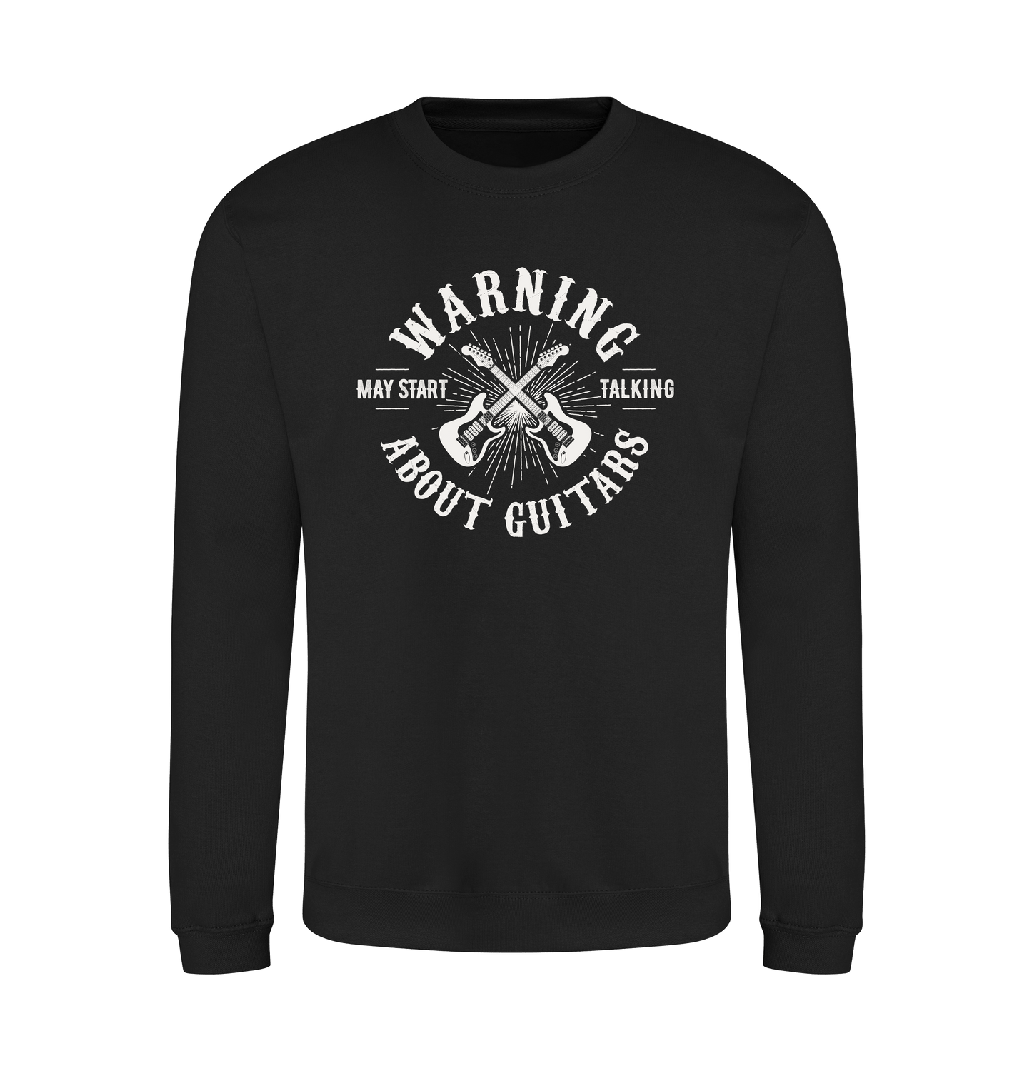 Jet Black Printed Sweater Front