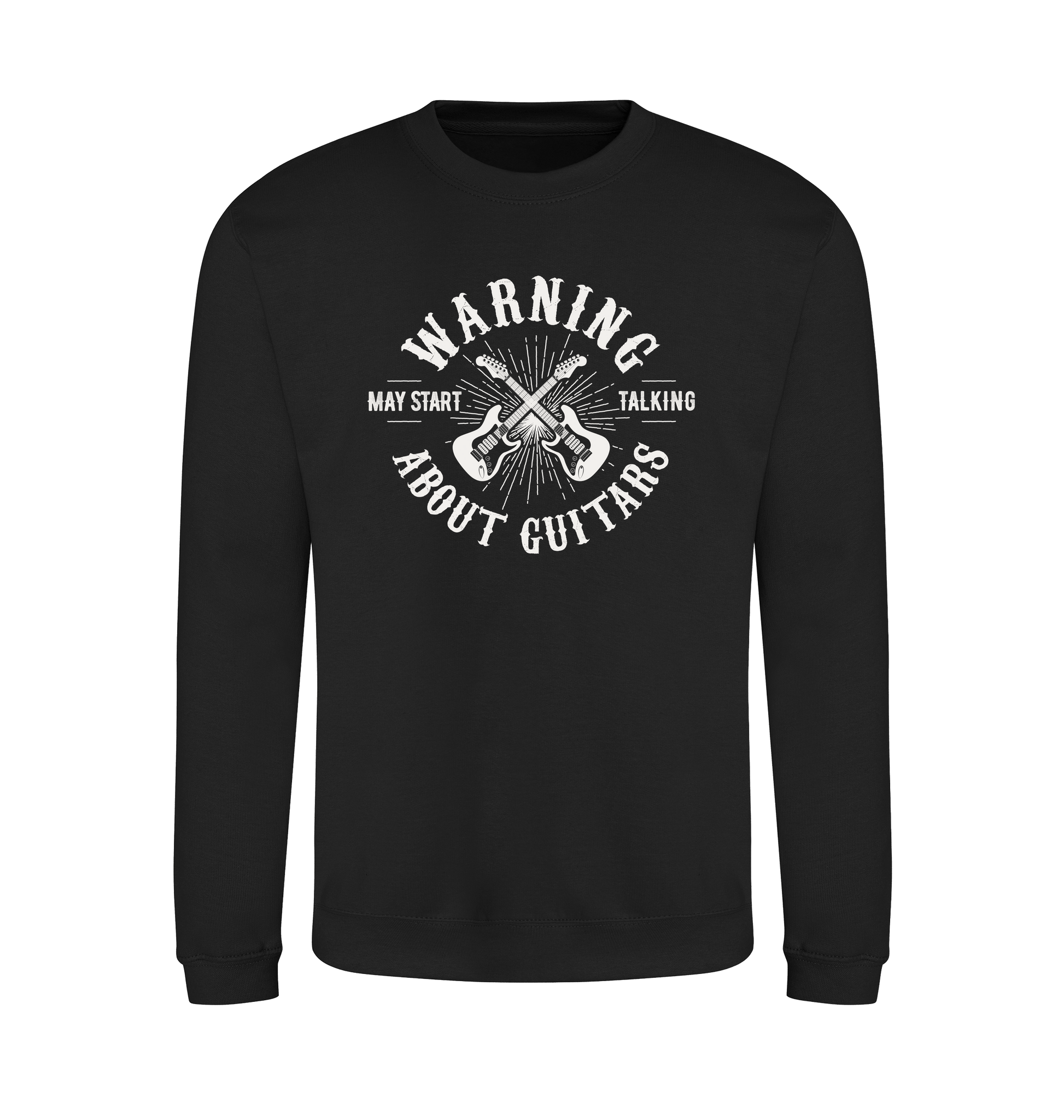 Jet Black Printed Sweater Front