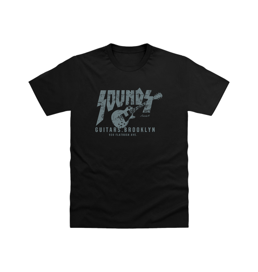 Deep Black Printed T-shirt Front