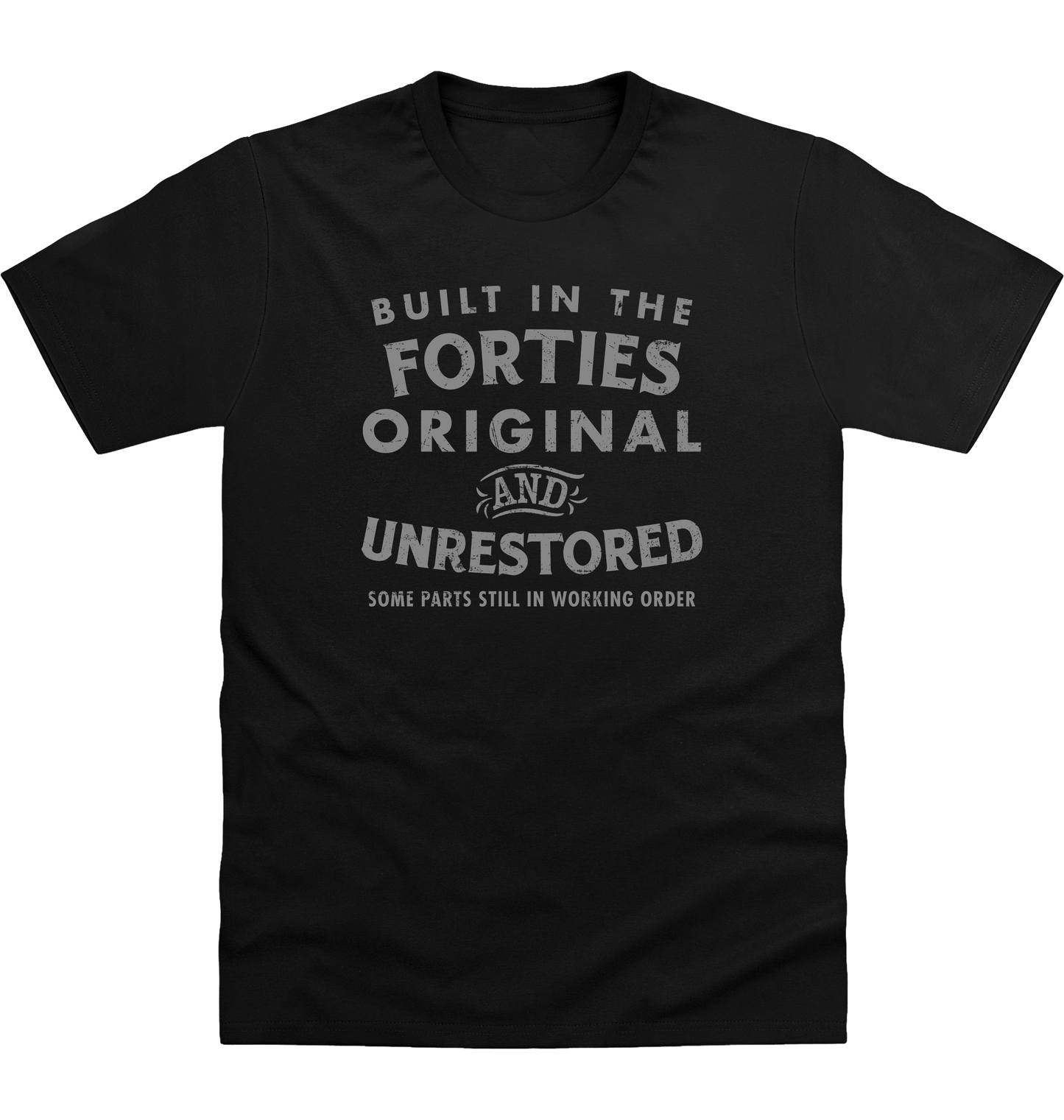Deep Black Printed T-shirt Front