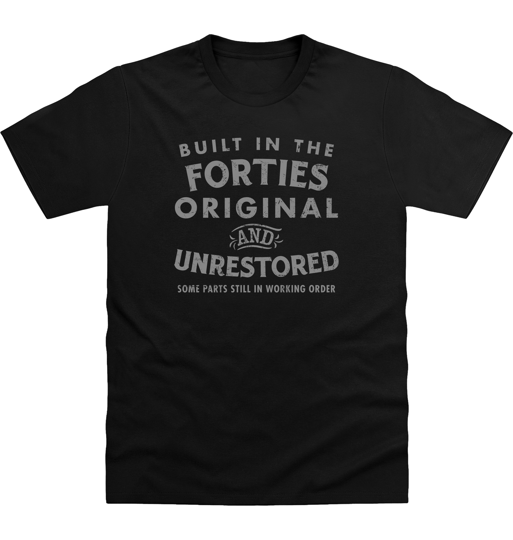 Deep Black Printed T-shirt Front