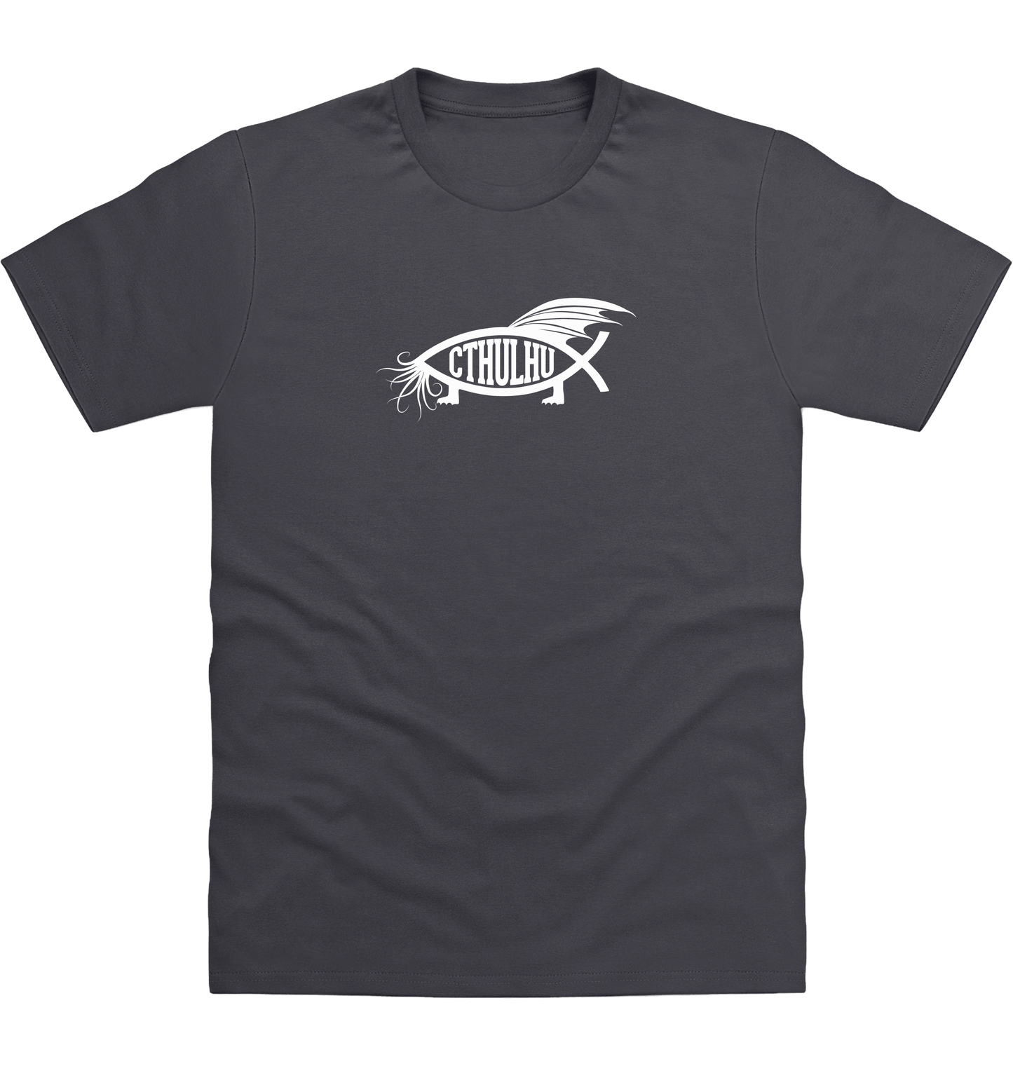 Solid Charcoal Printed T-shirt Front