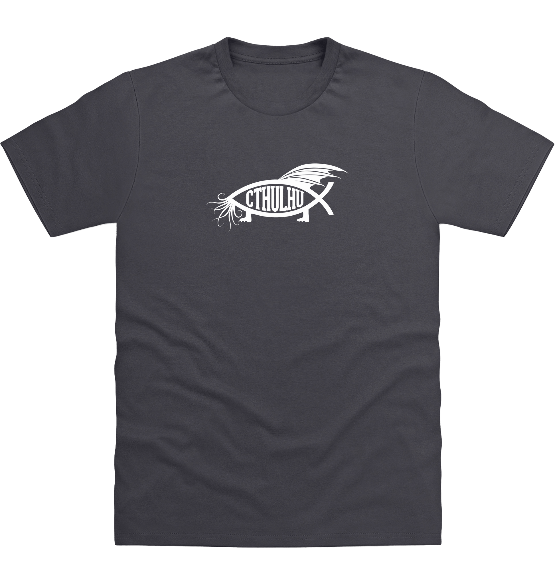 Solid Charcoal Printed T-shirt Front
