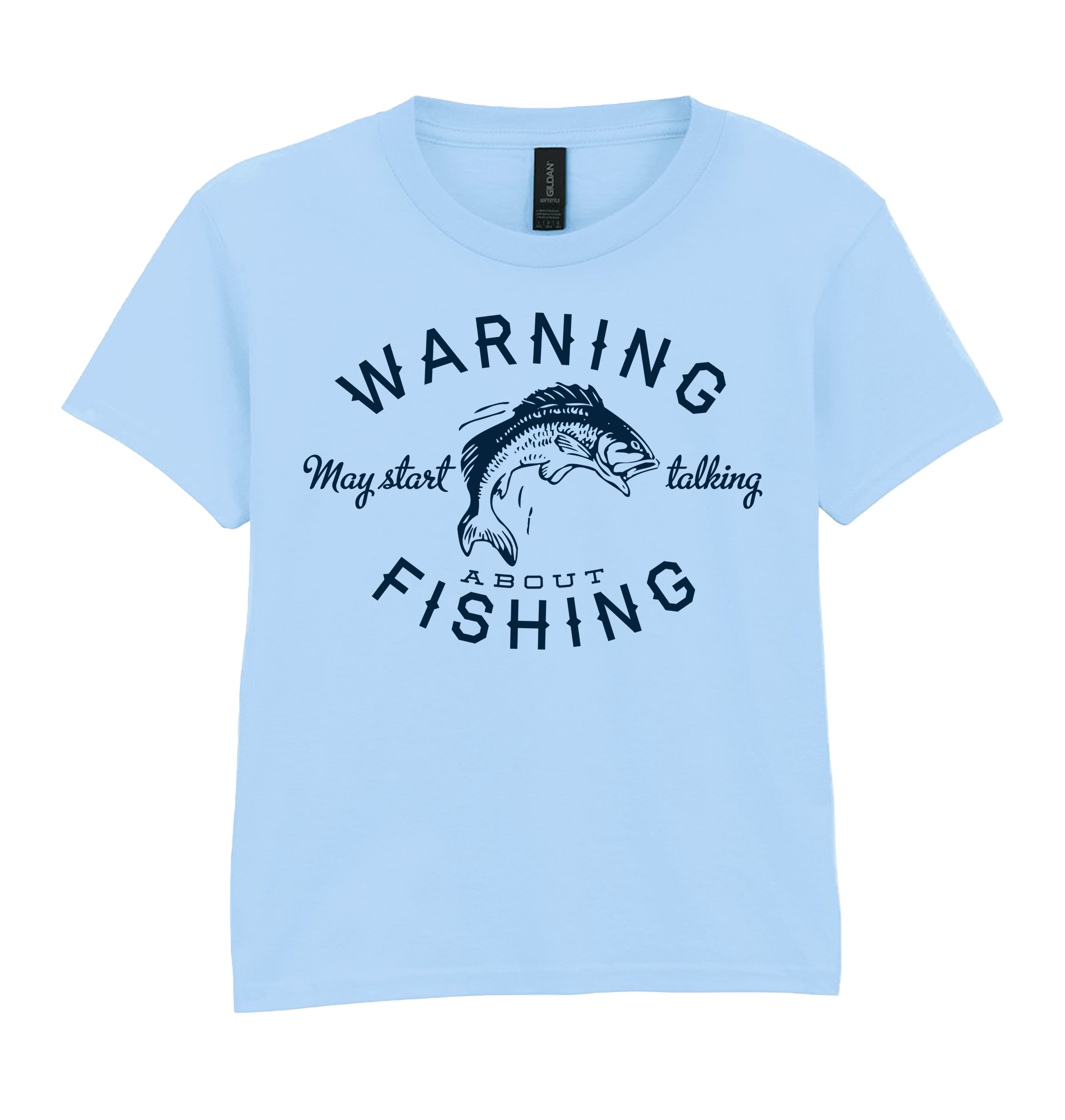 Light Blue Printed Kids T-Shirt Front