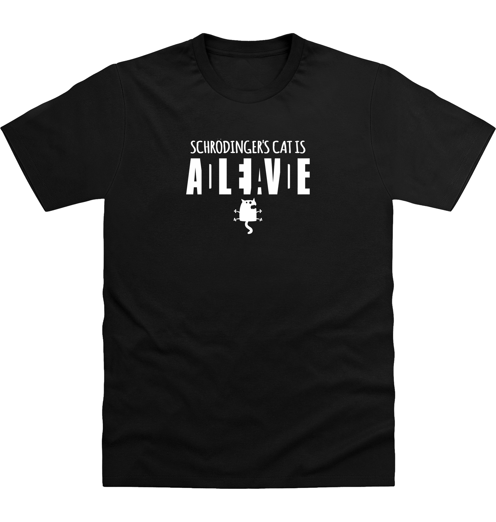 Deep Black Printed T-shirt Front