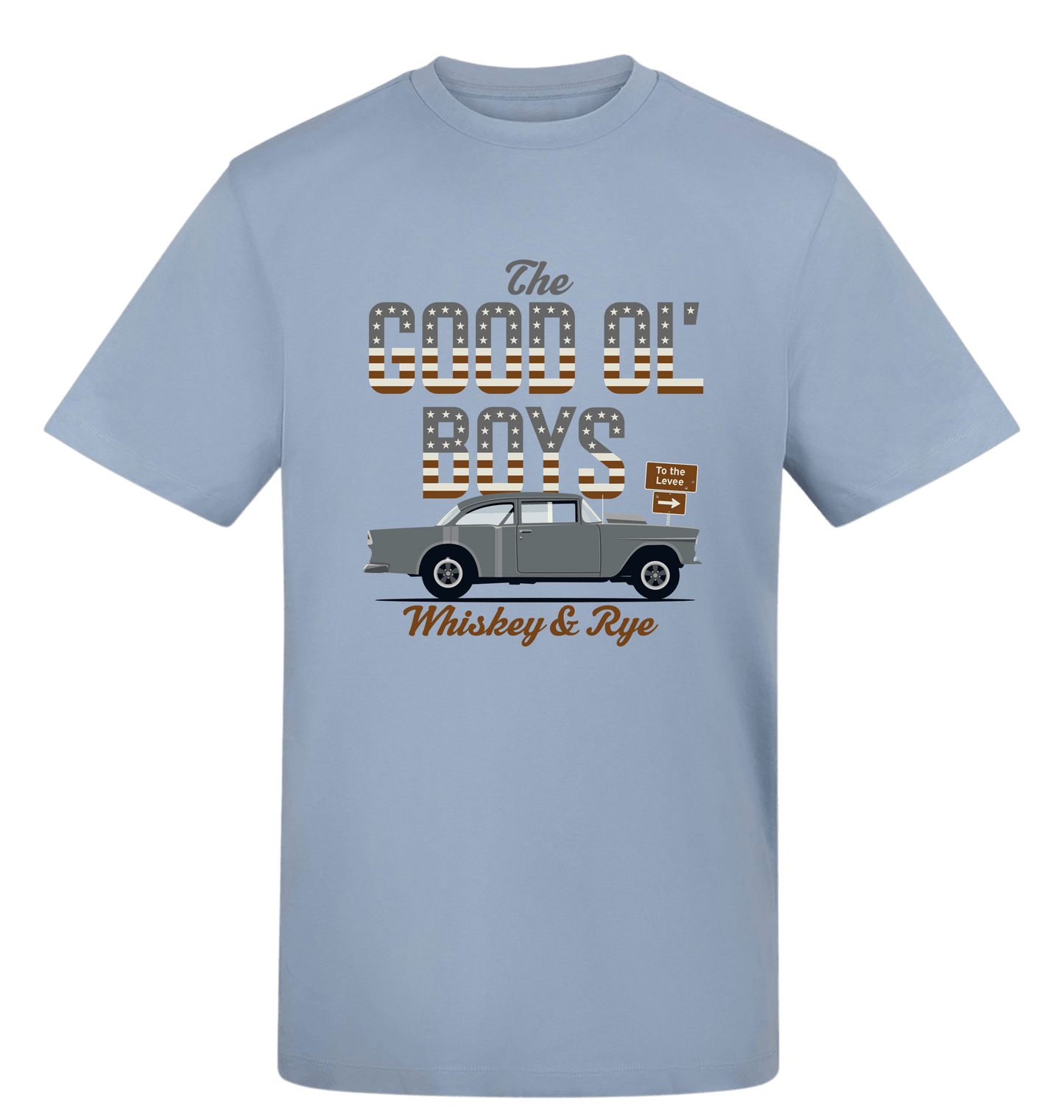 Sky Blue Printed T-shirt Front