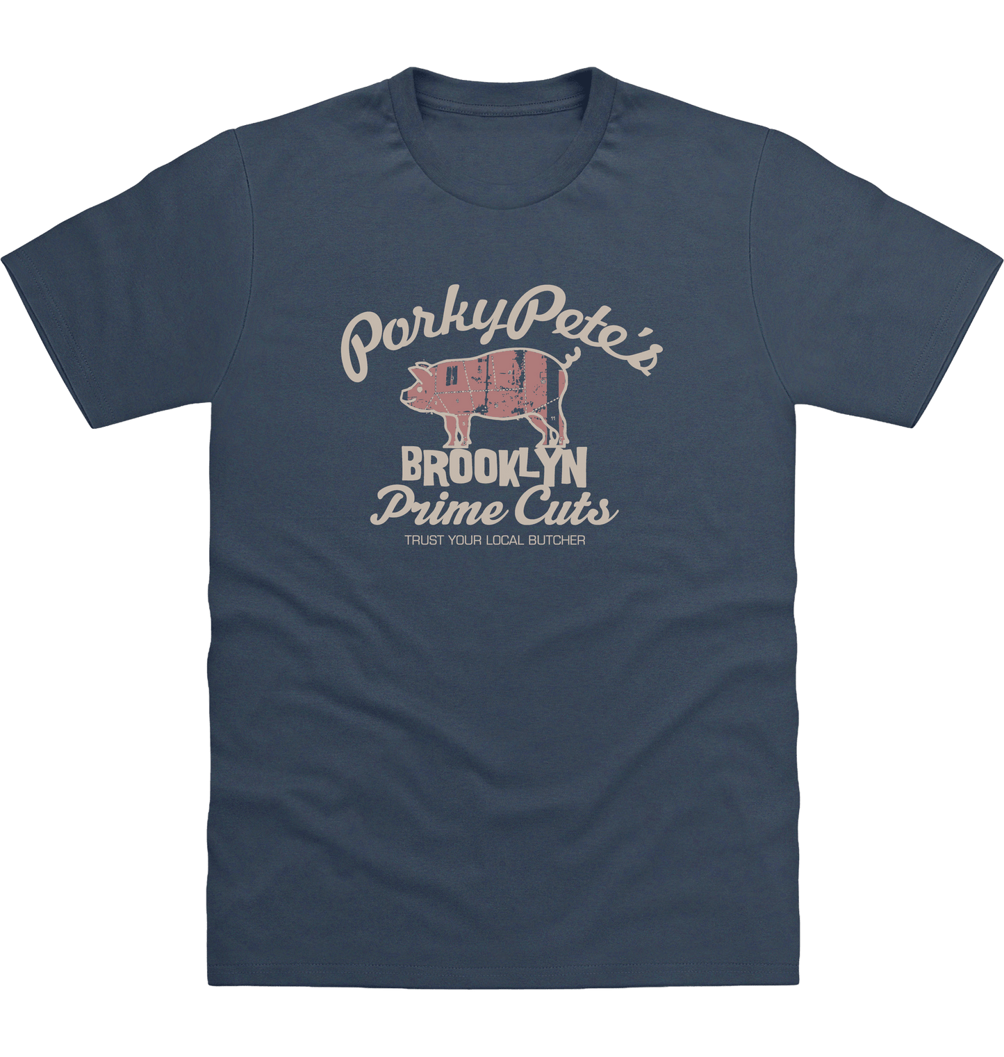 Airforce Blue Printed T-shirt Front