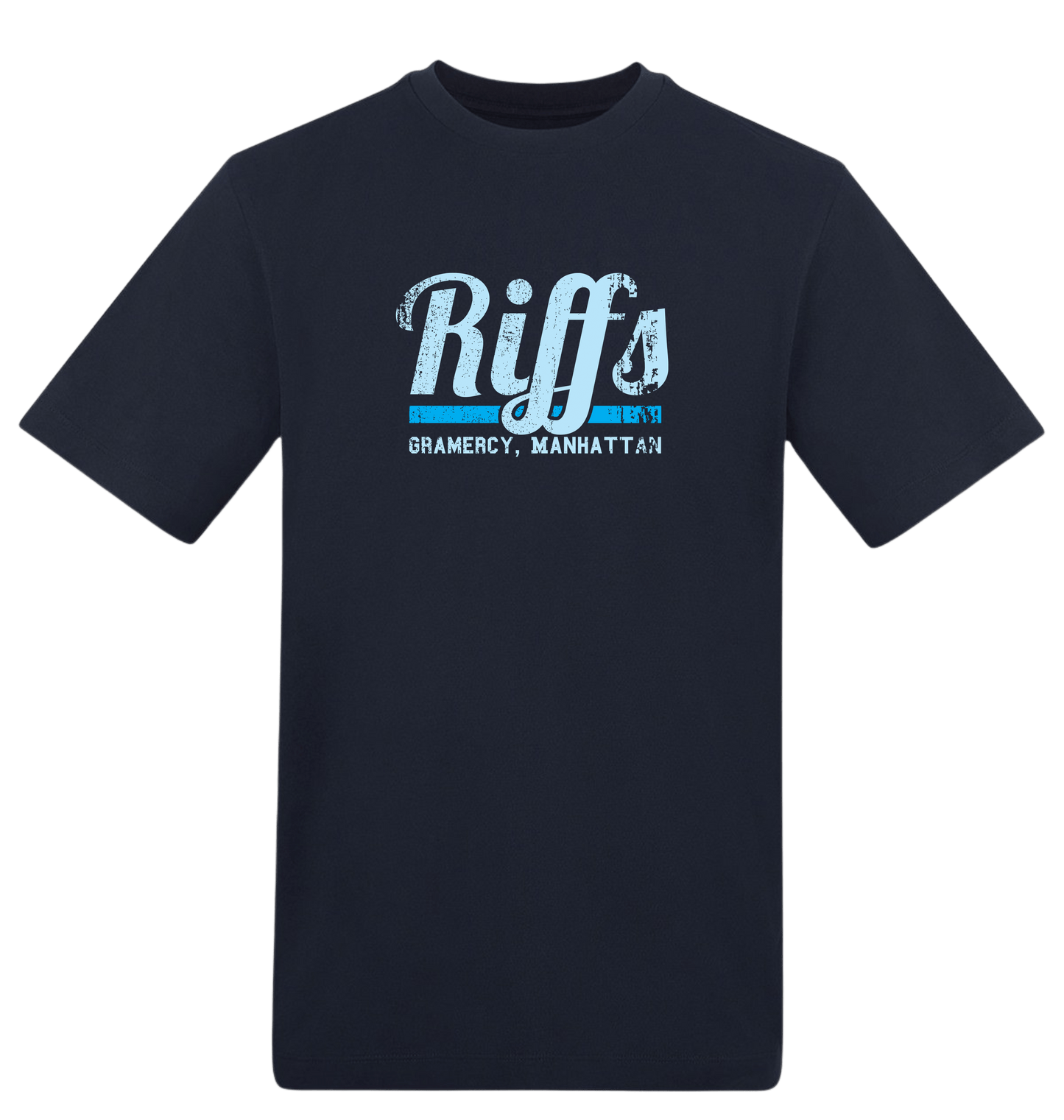 New French Navy Printed T-shirt Front