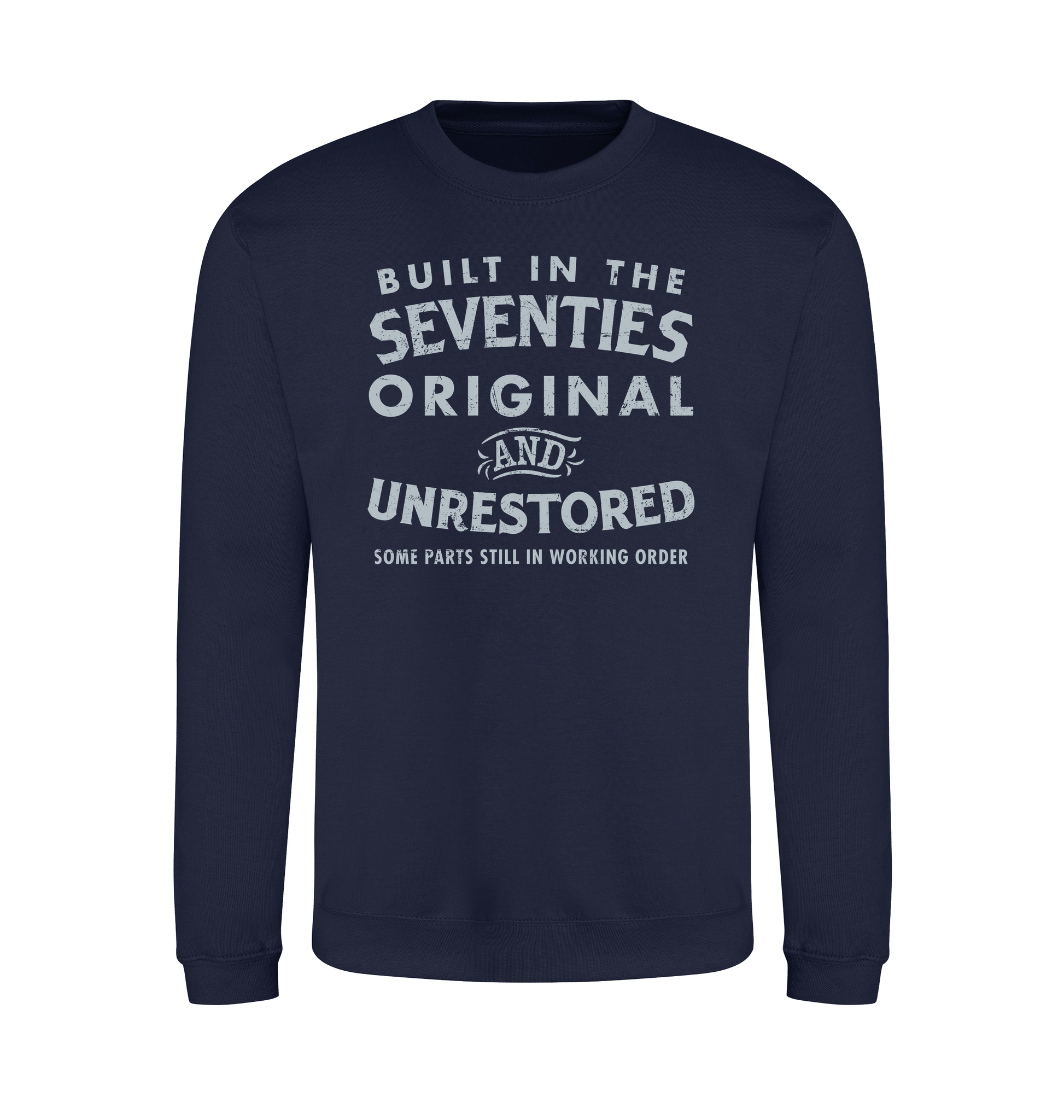 Oxford Navy Printed Sweater Front