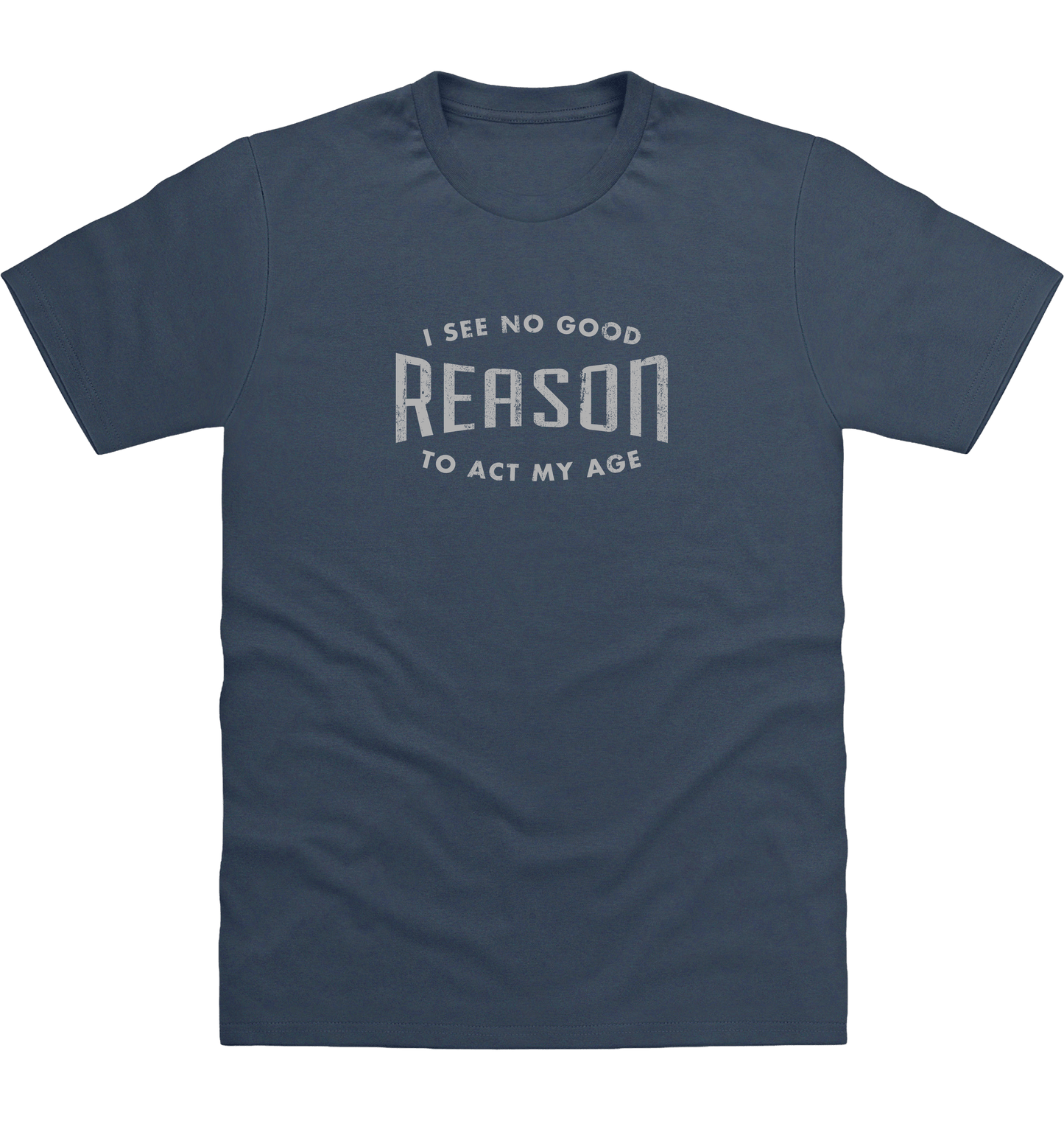 Airforce Blue Printed T-shirt Front