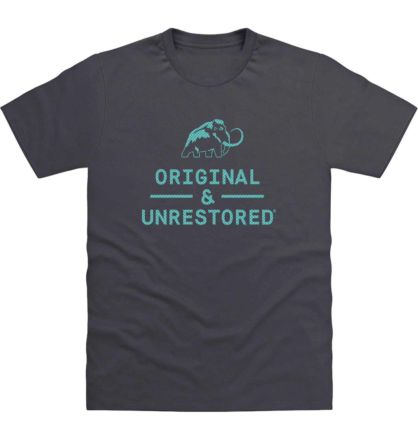Solid Charcoal Printed T-shirt Front