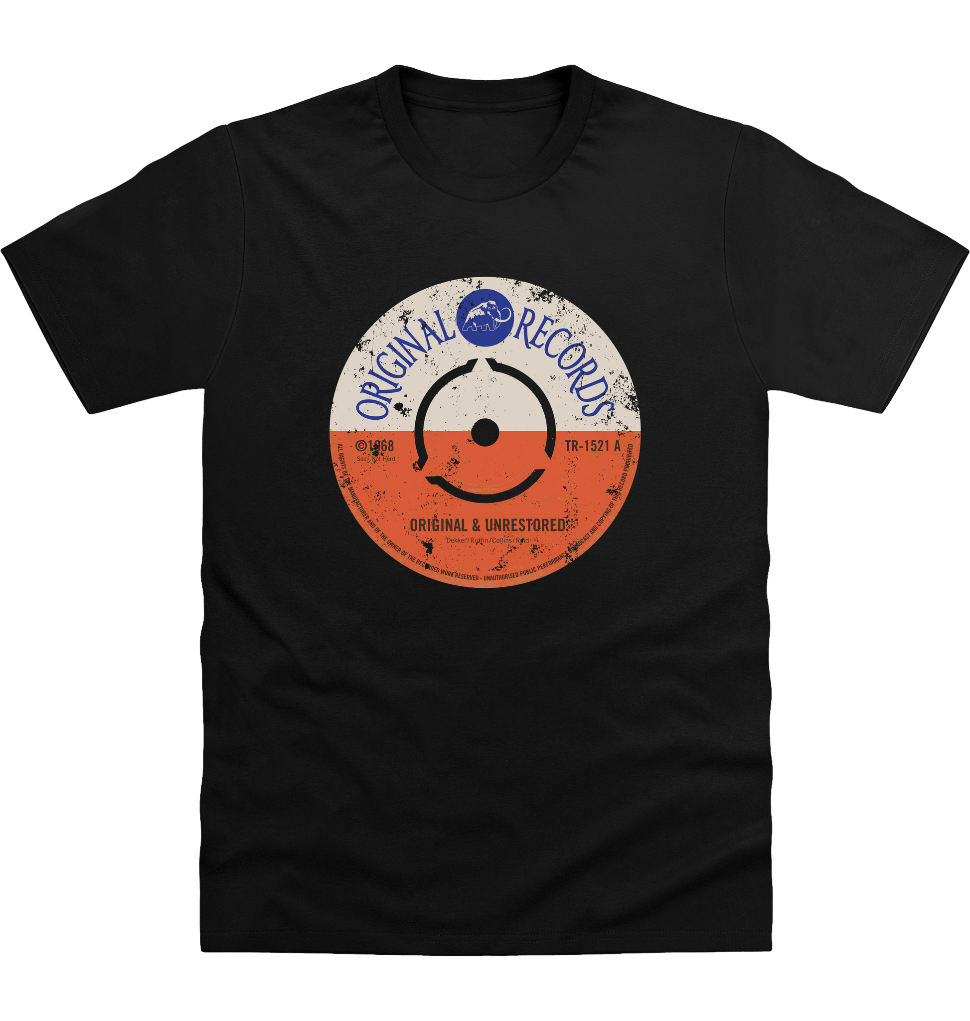 Deep Black Printed T-shirt Front
