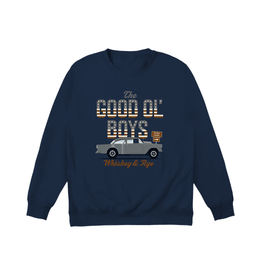 New French Navy Printed Sweater Front