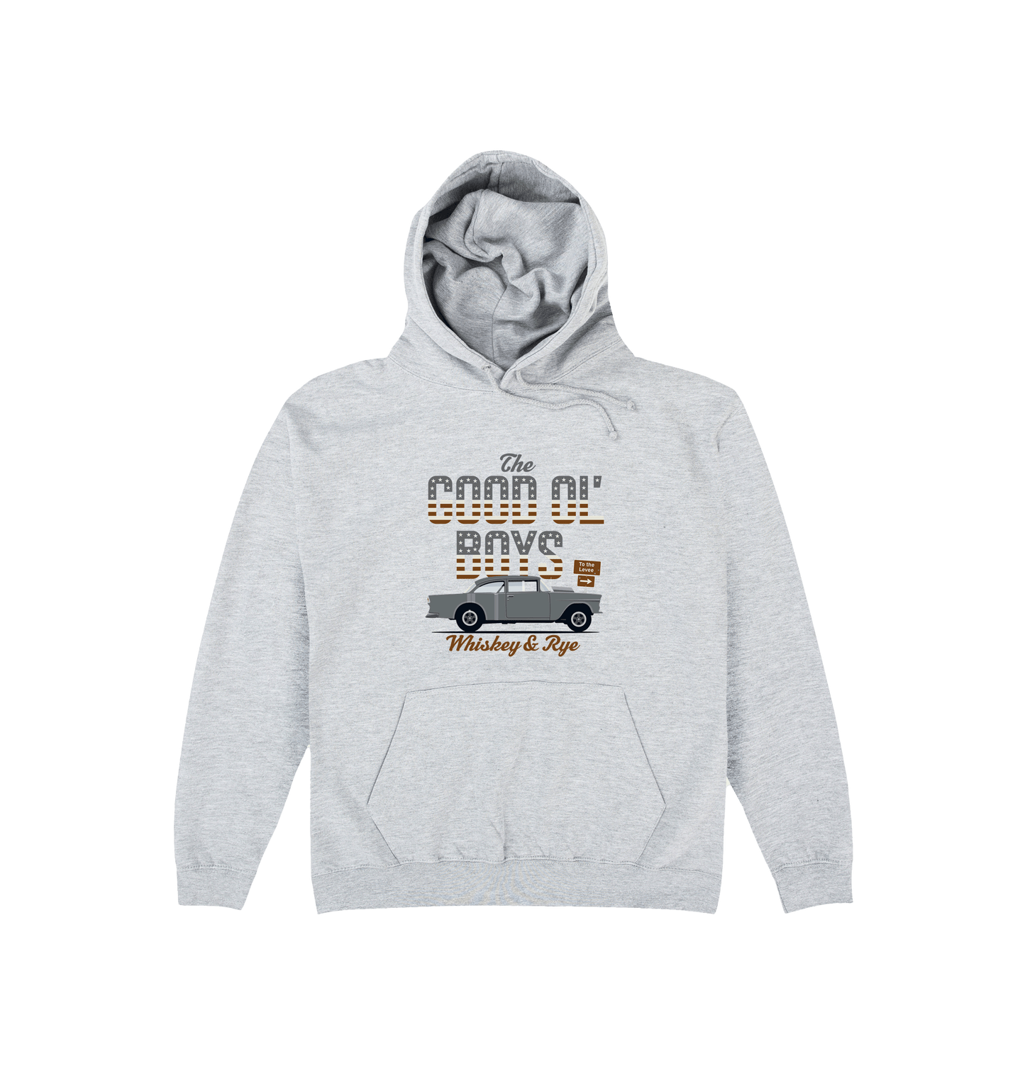 Heather Grey Printed Hoody Front