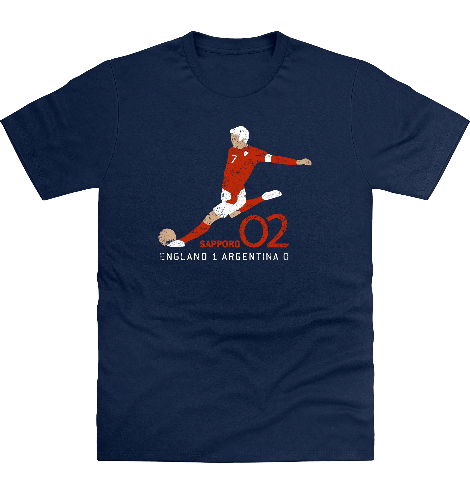 New French Navy Printed T-shirt Front