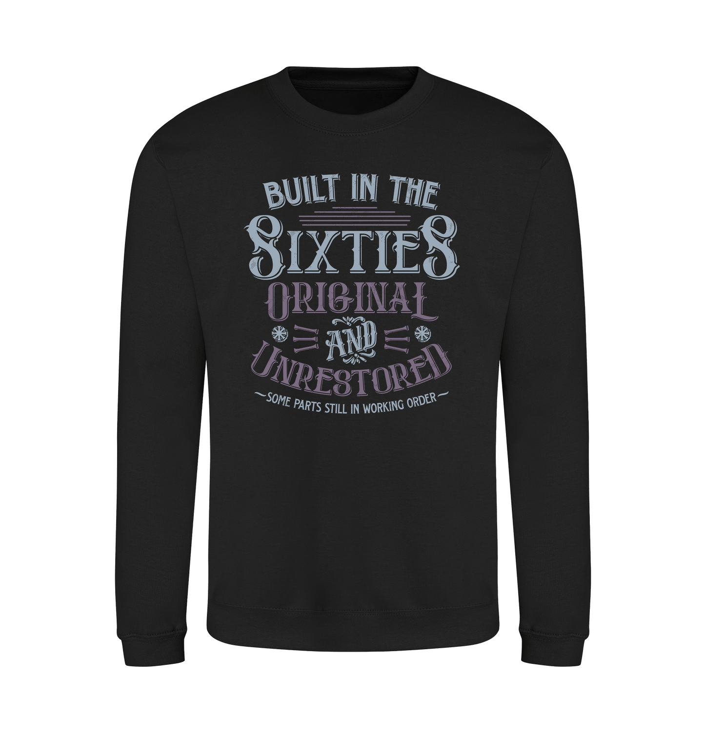 Jet Black Printed Sweater Front