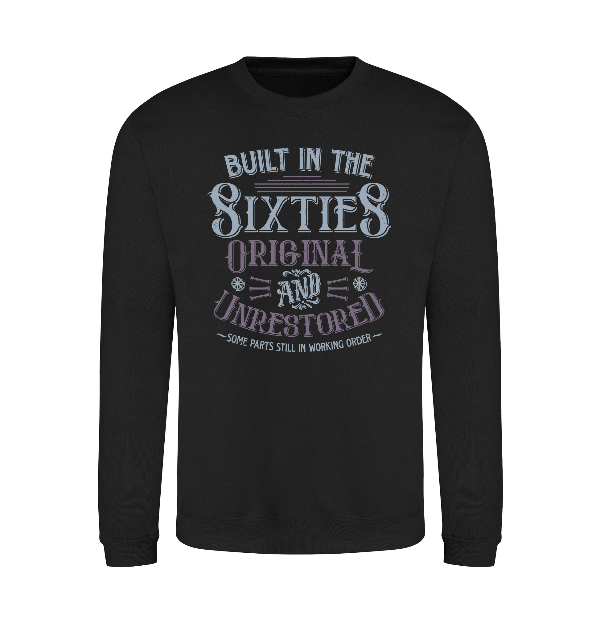 Jet Black Printed Sweater Front
