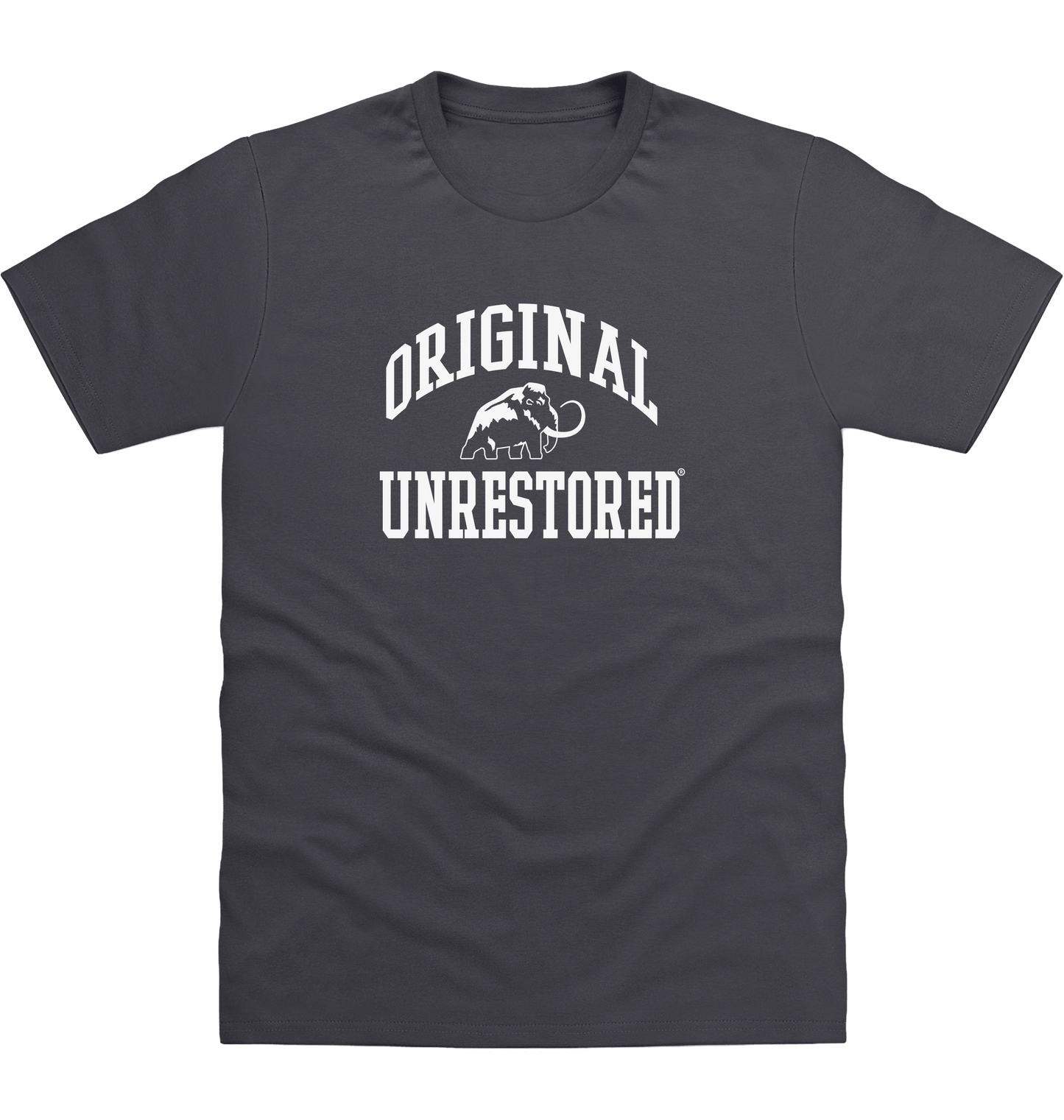 Solid Charcoal Printed T-shirt Front