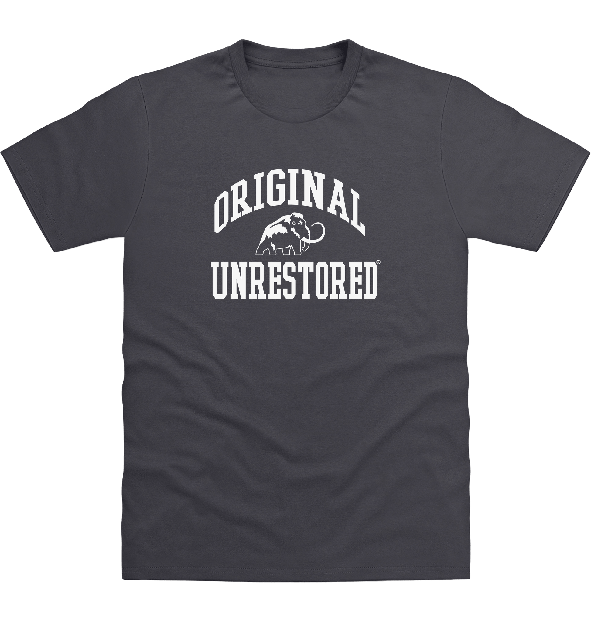 Solid Charcoal Printed T-shirt Front