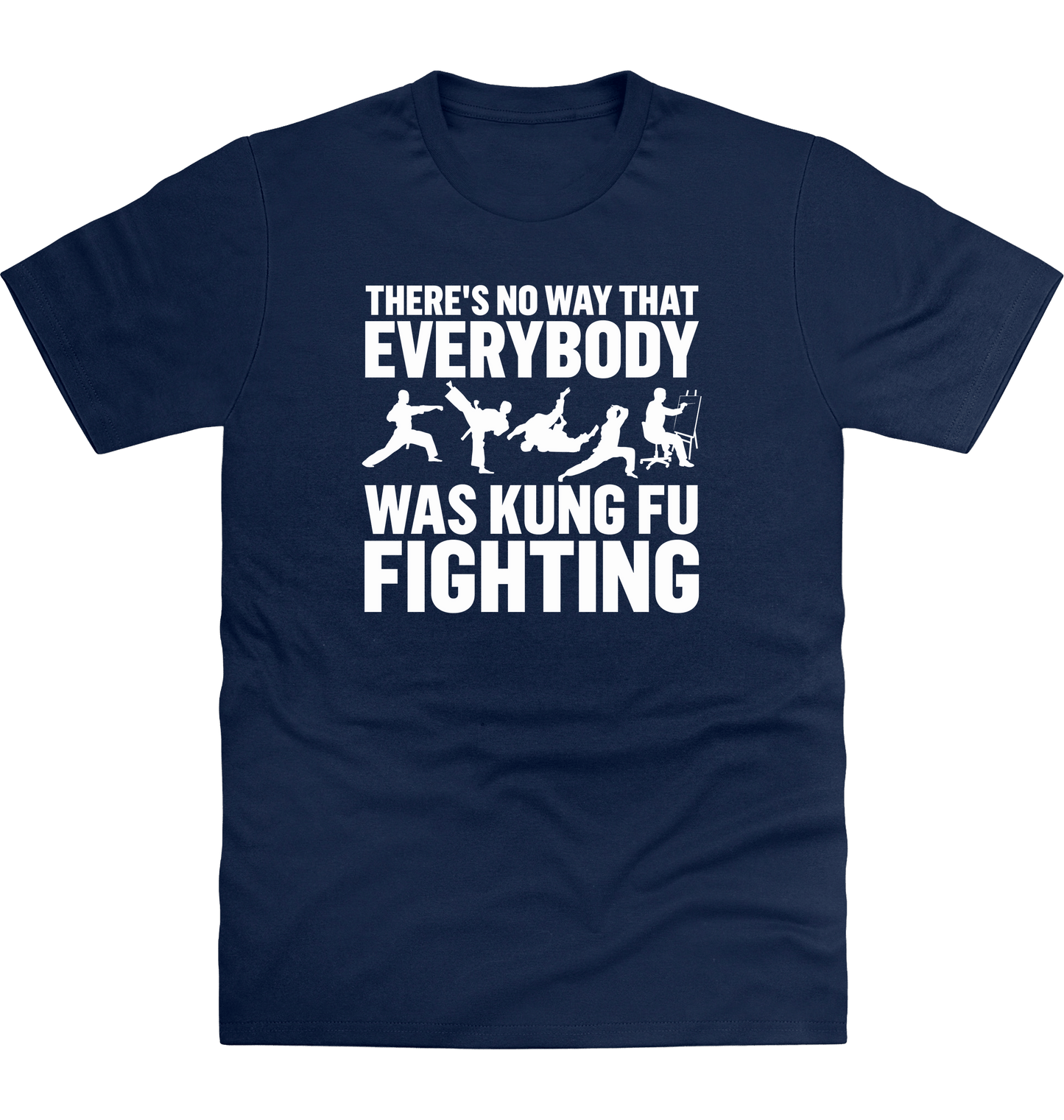 New French Navy Printed T-shirt Front