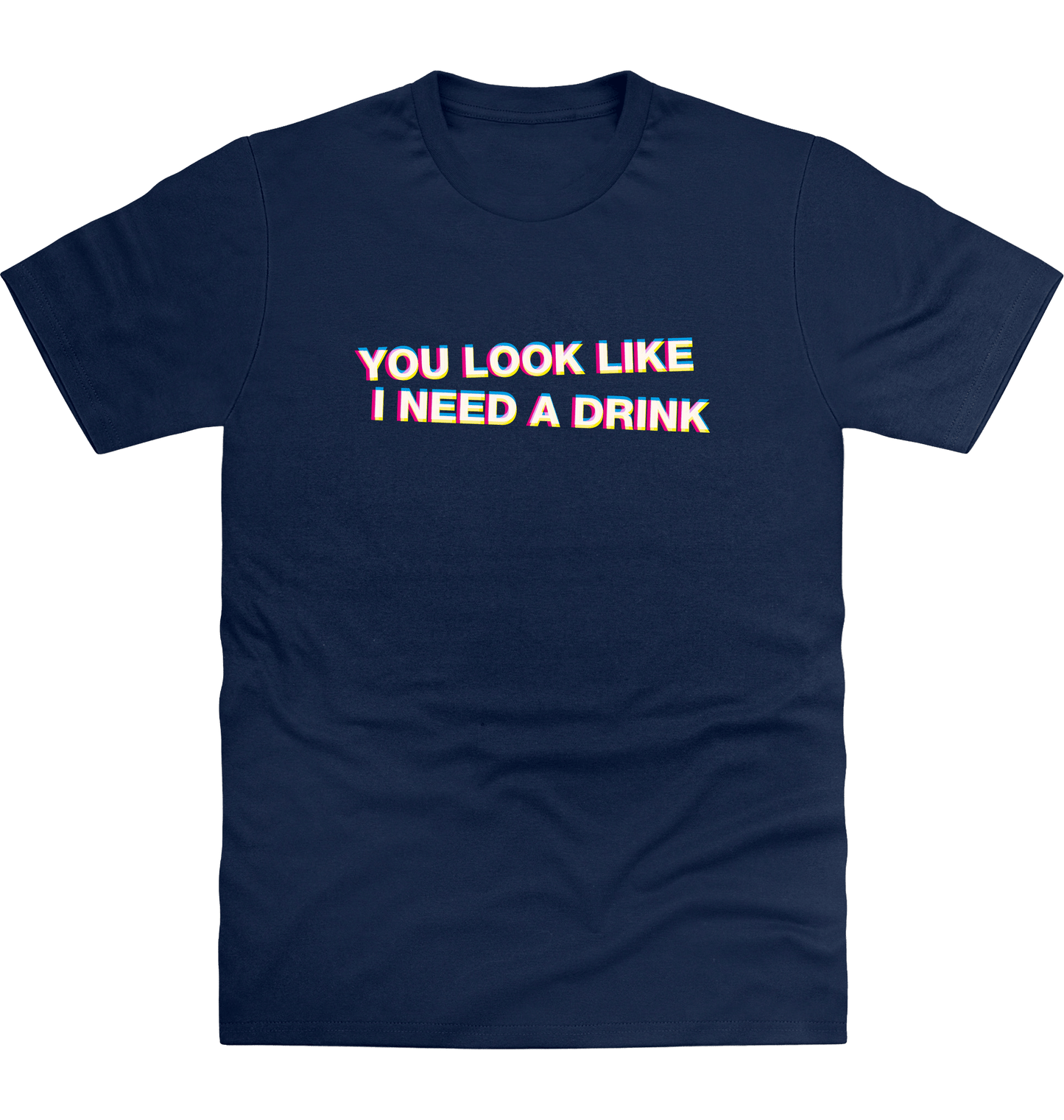 New French Navy Printed T-shirt Front