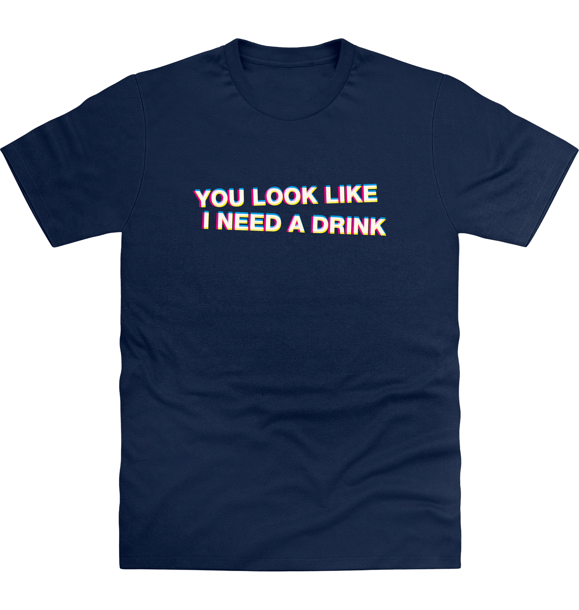 New French Navy Printed T-shirt Front
