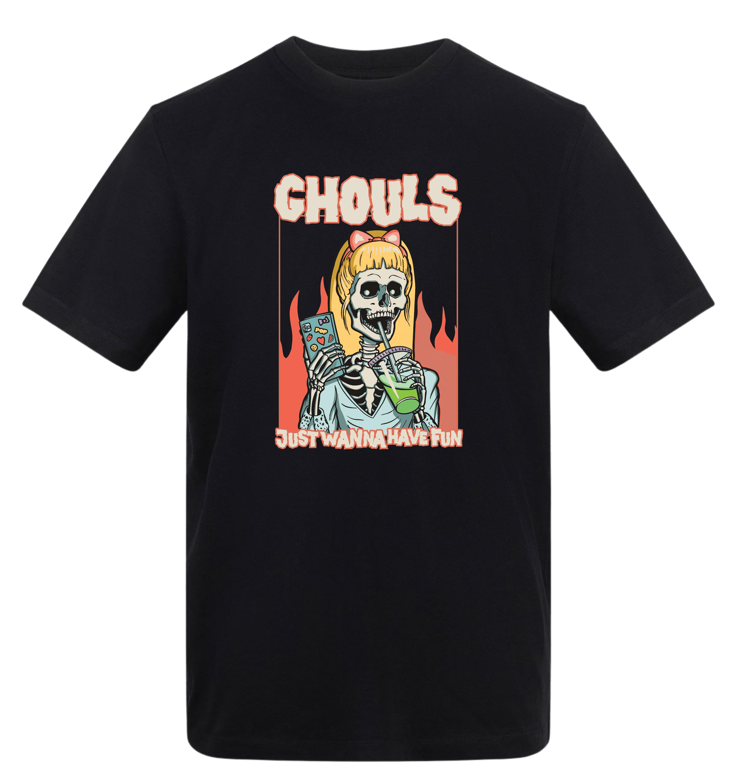 Deep Black Printed T-shirt Front