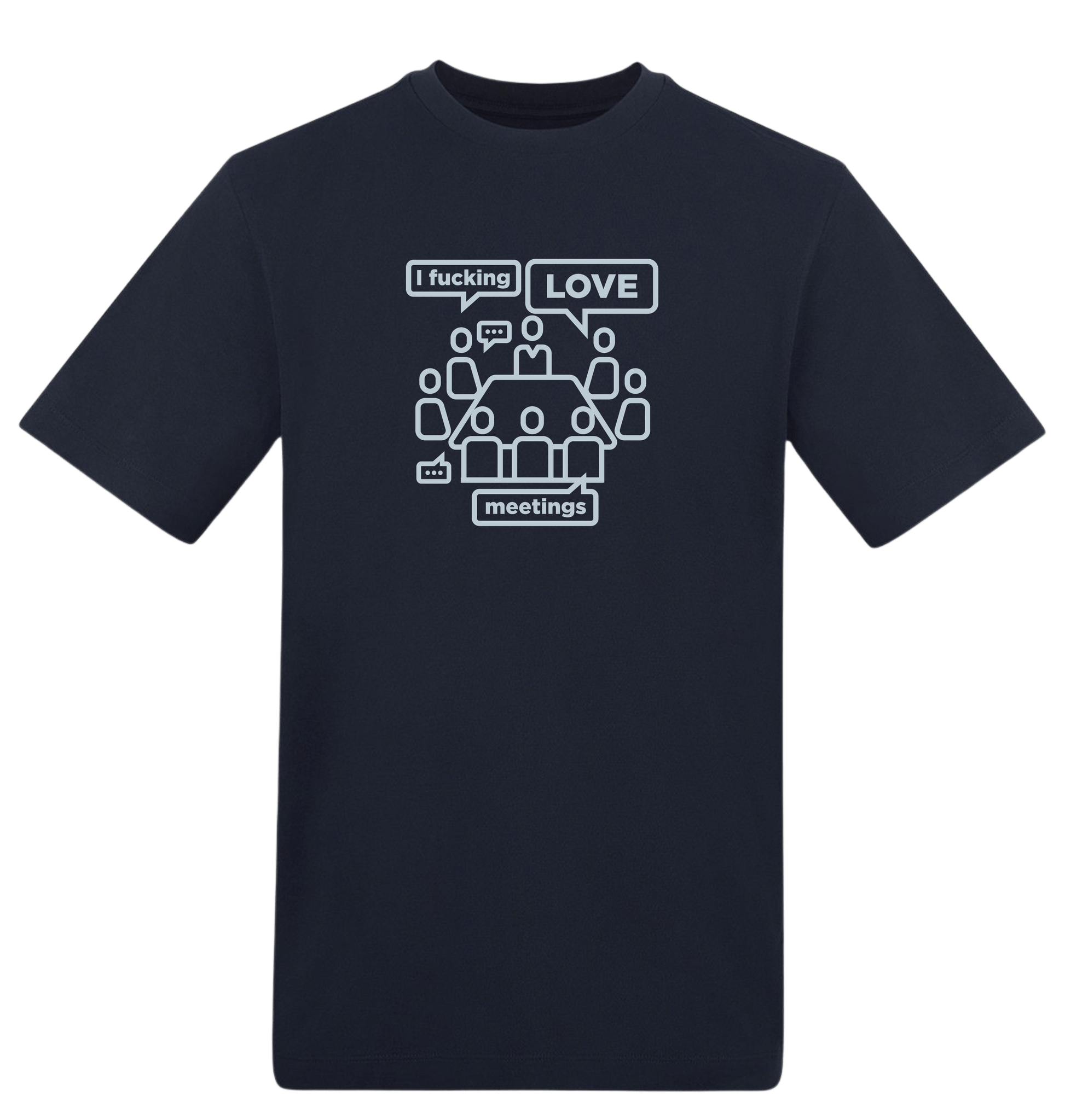 New French Navy Printed T-shirt Front