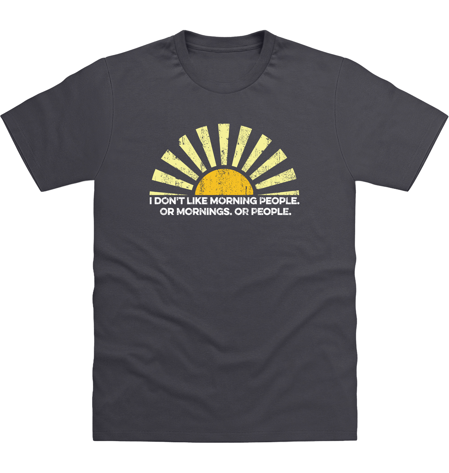 Solid Charcoal Printed T-shirt Front