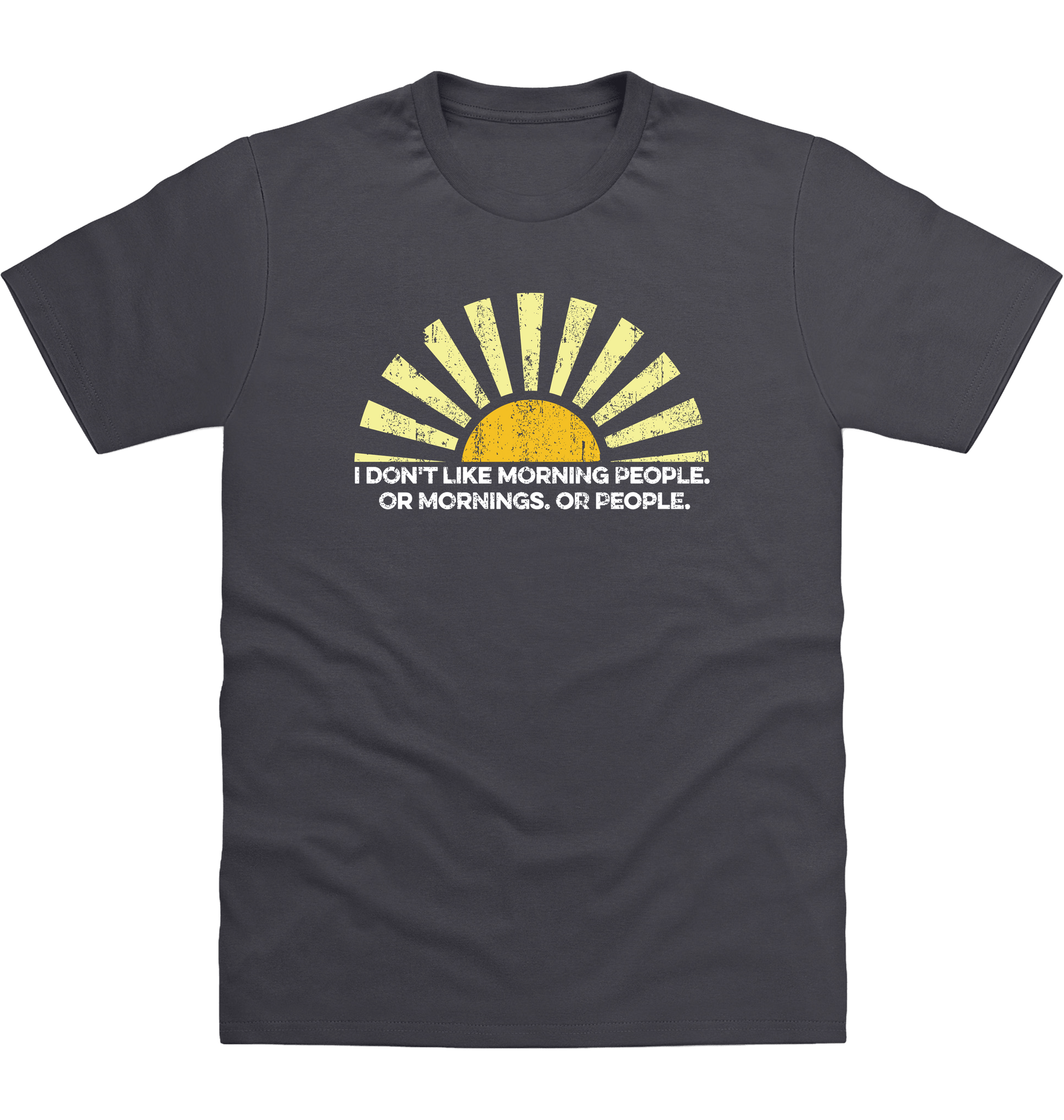 Solid Charcoal Printed T-shirt Front