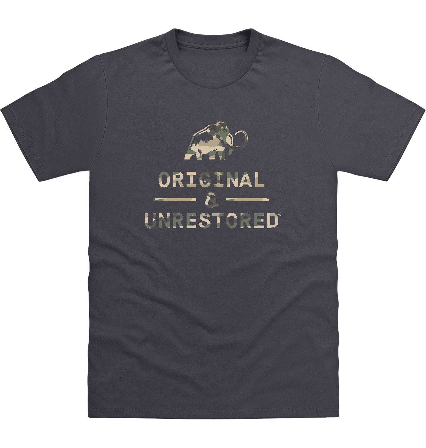 Solid Charcoal Printed T-shirt Front