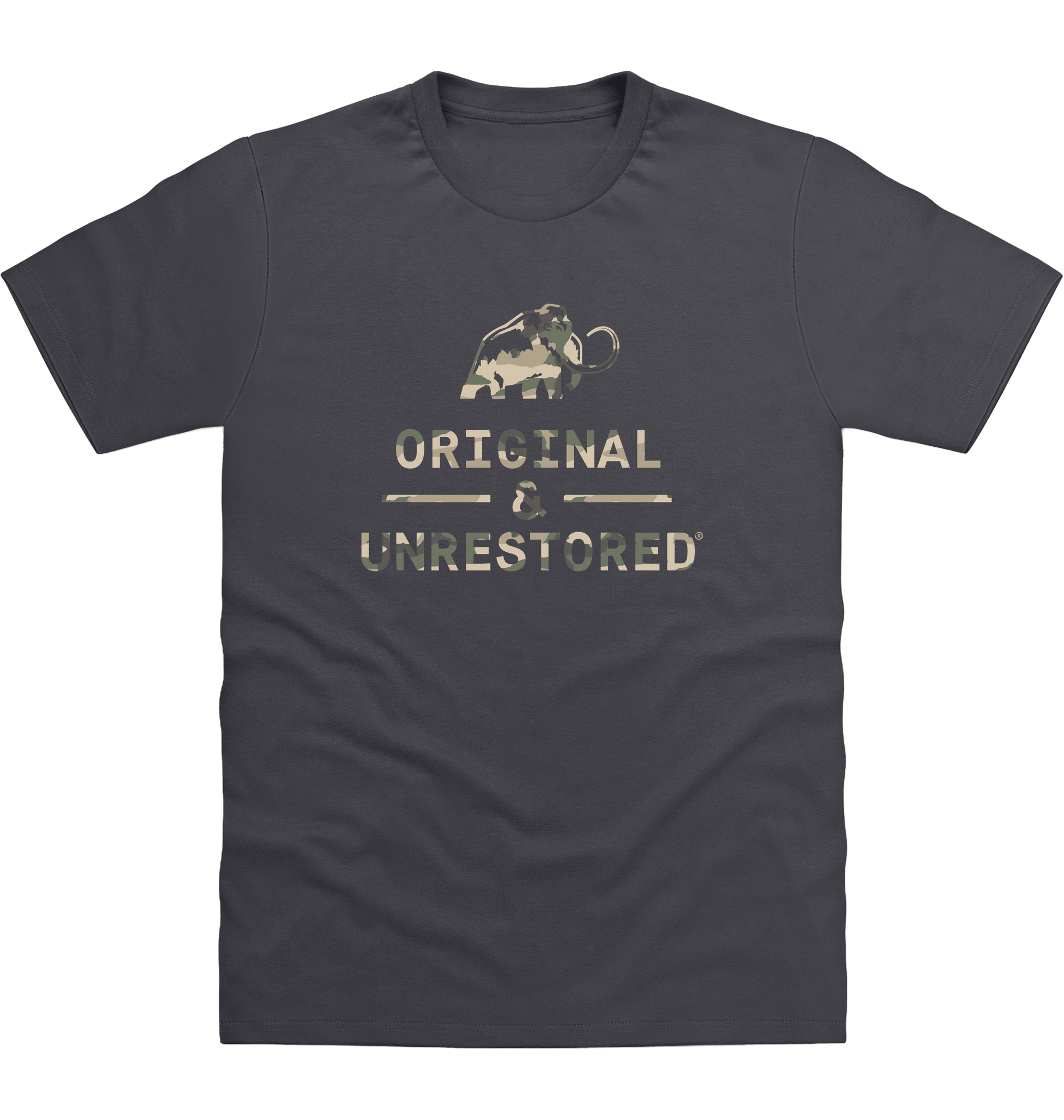 Solid Charcoal Printed T-shirt Front