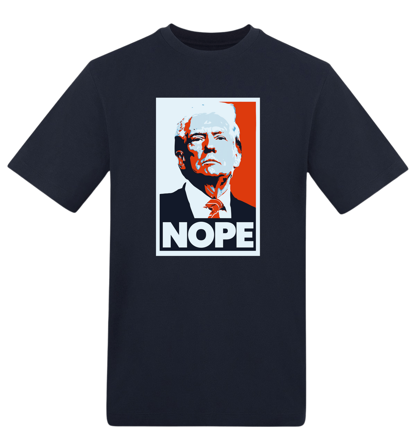 New French Navy Printed T-shirt Front
