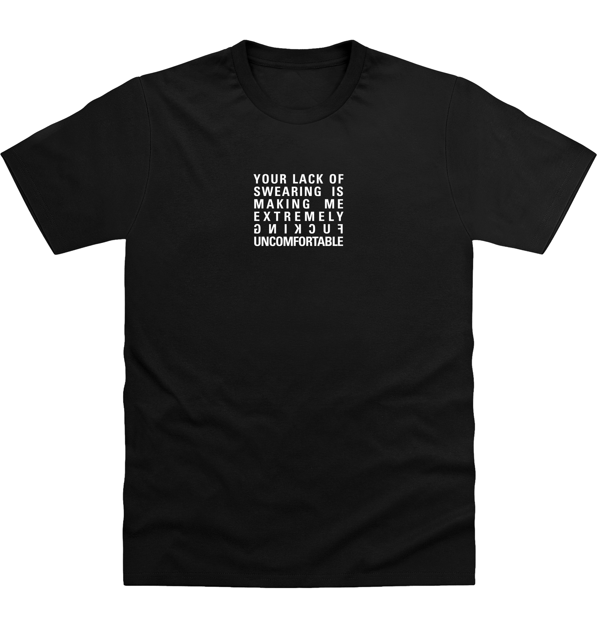 Deep Black Printed T-shirt Front