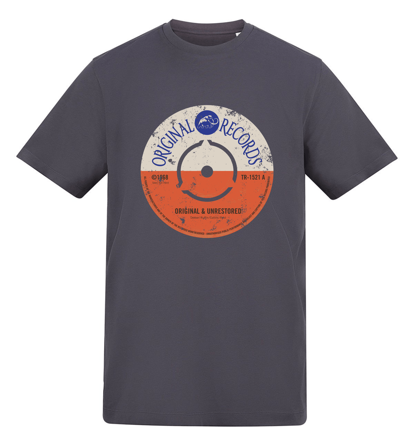 Solid Charcoal Printed T-shirt Front