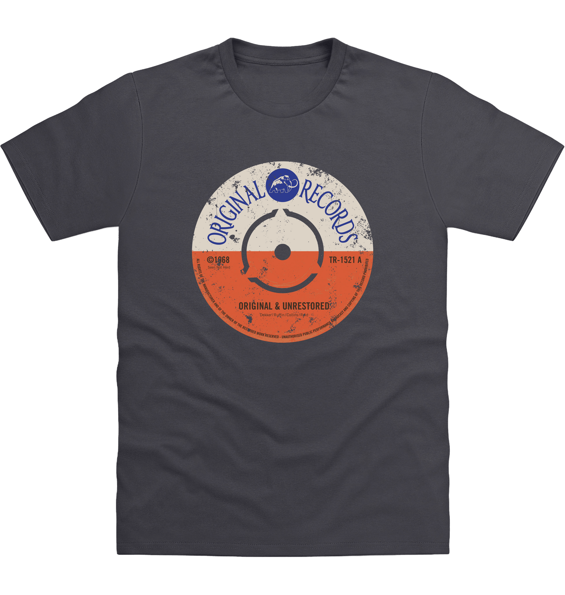 Solid Charcoal Printed T-shirt Front