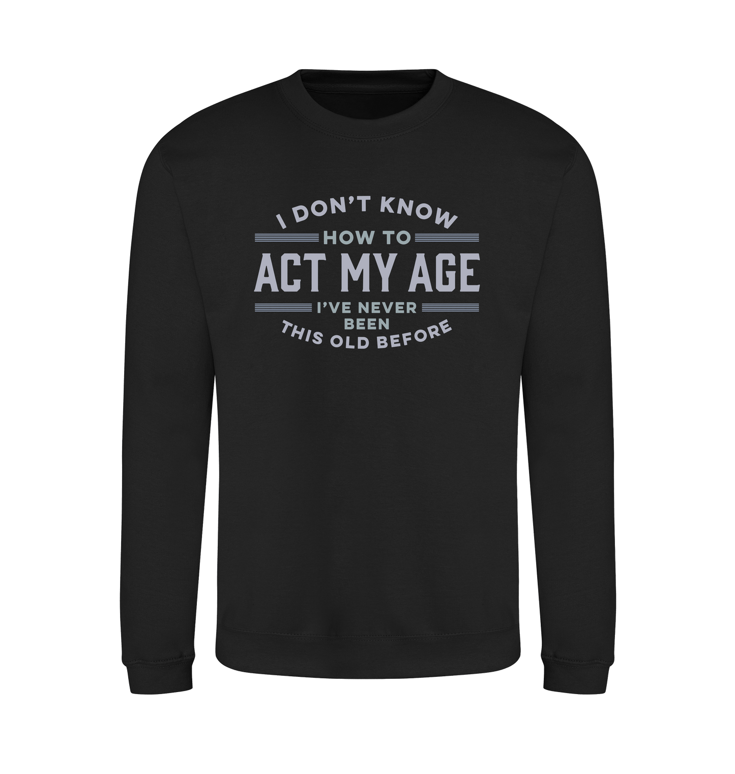 Jet Black Printed Sweater Front