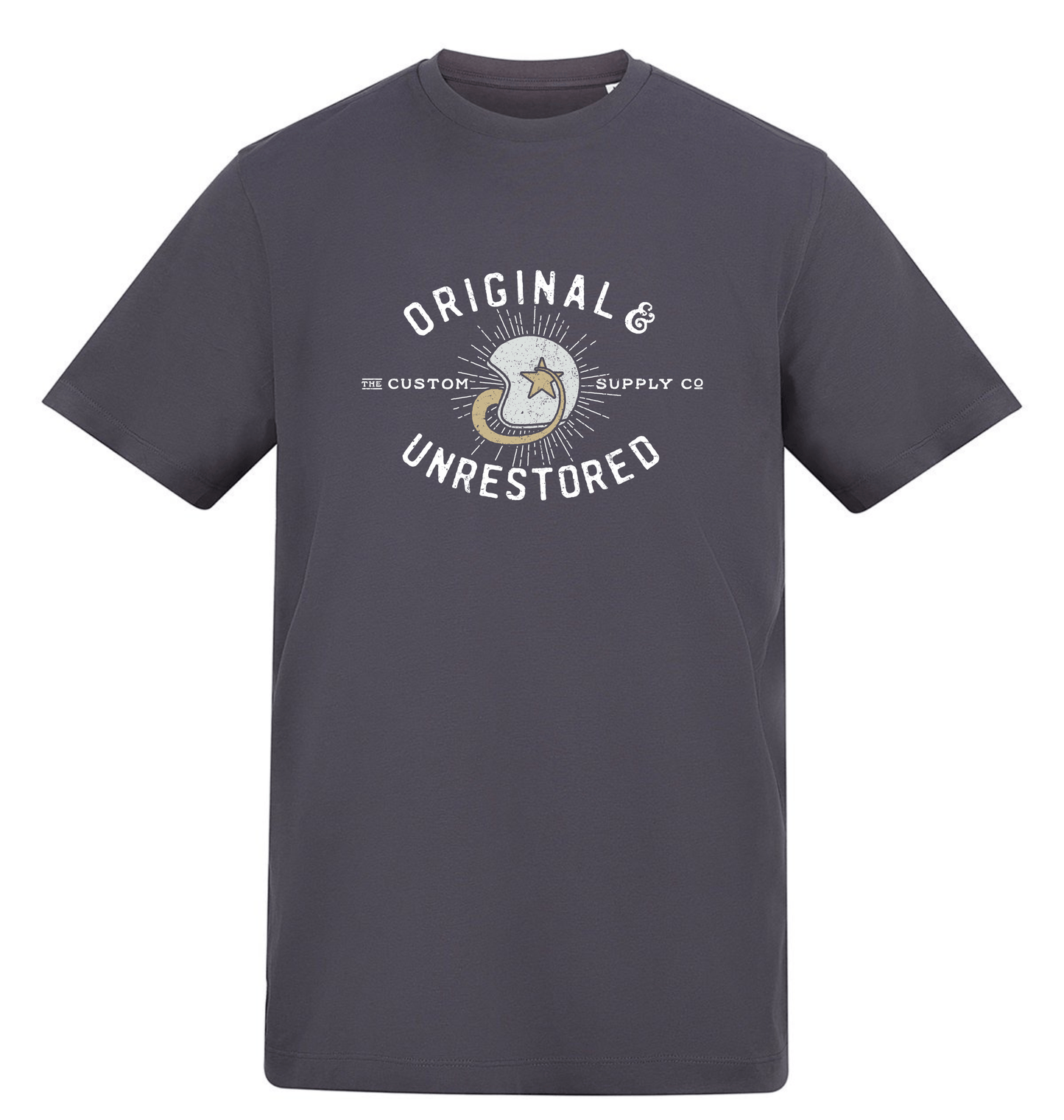 Solid Charcoal Printed T-shirt Front