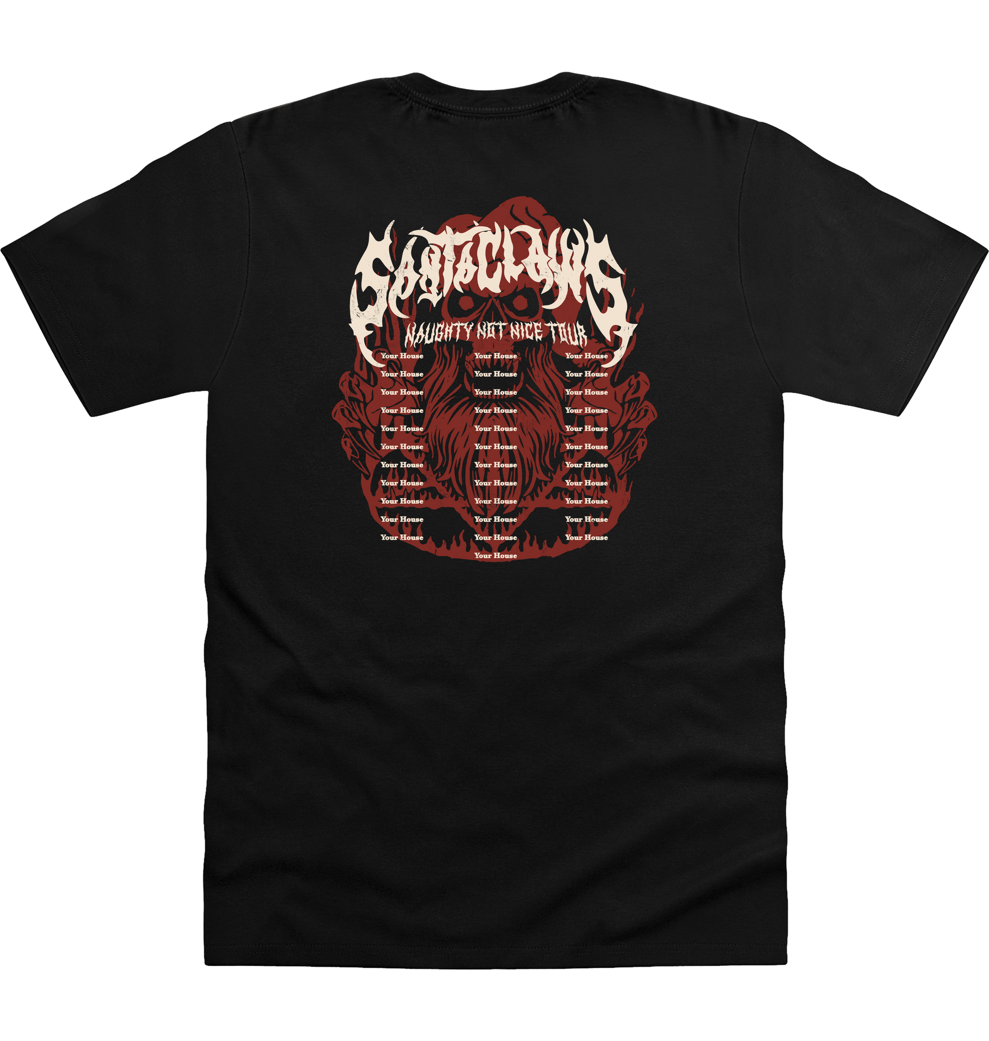 Deep Black Printed T-shirt Back