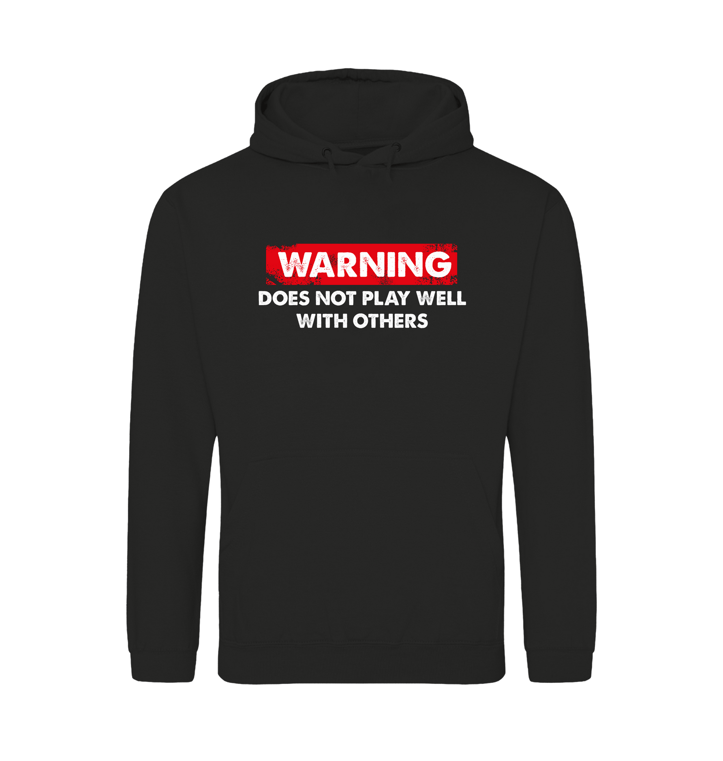 Jet Black Printed Hoody Front