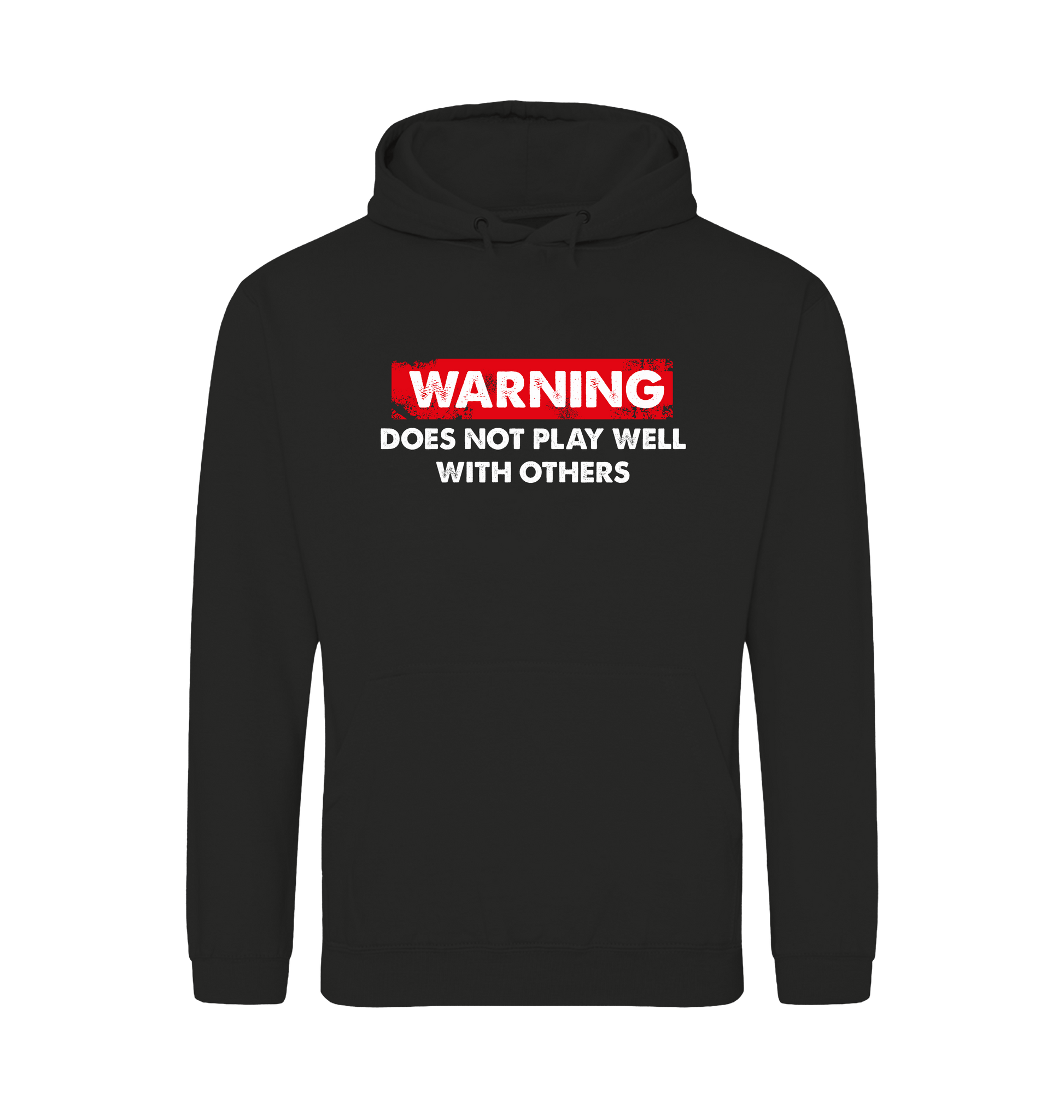 Jet Black Printed Hoody Front