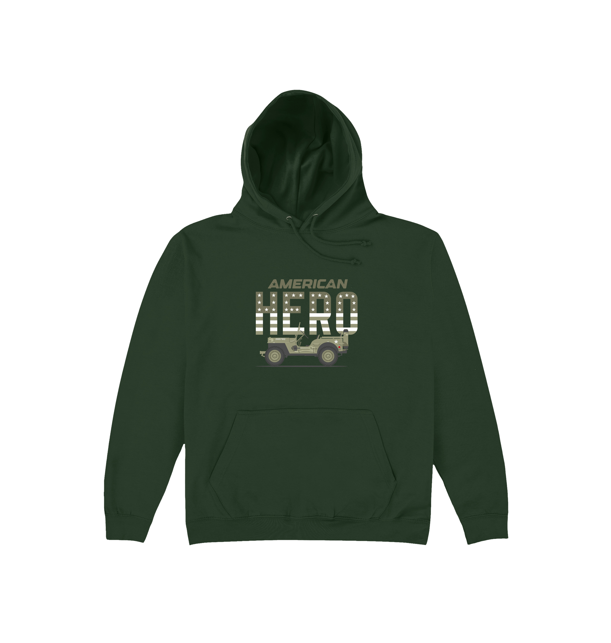 Forest Green Printed Hoody Front