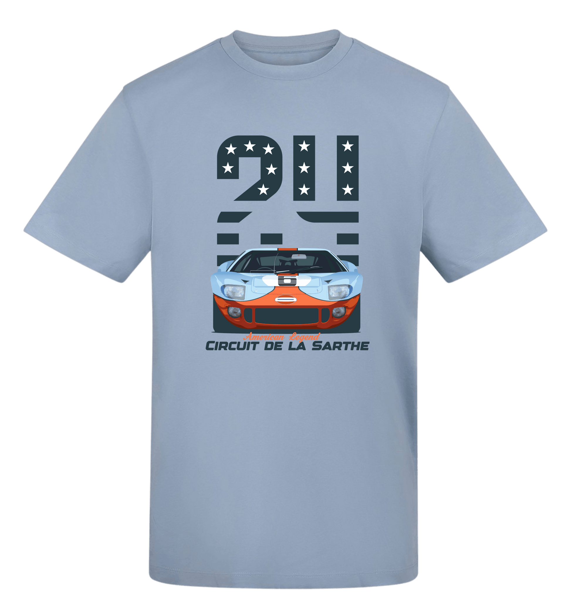 Sky Blue Printed T-shirt Front