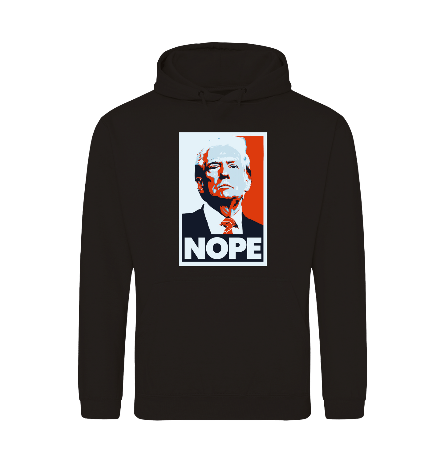 Deep Black Printed Hoody Front