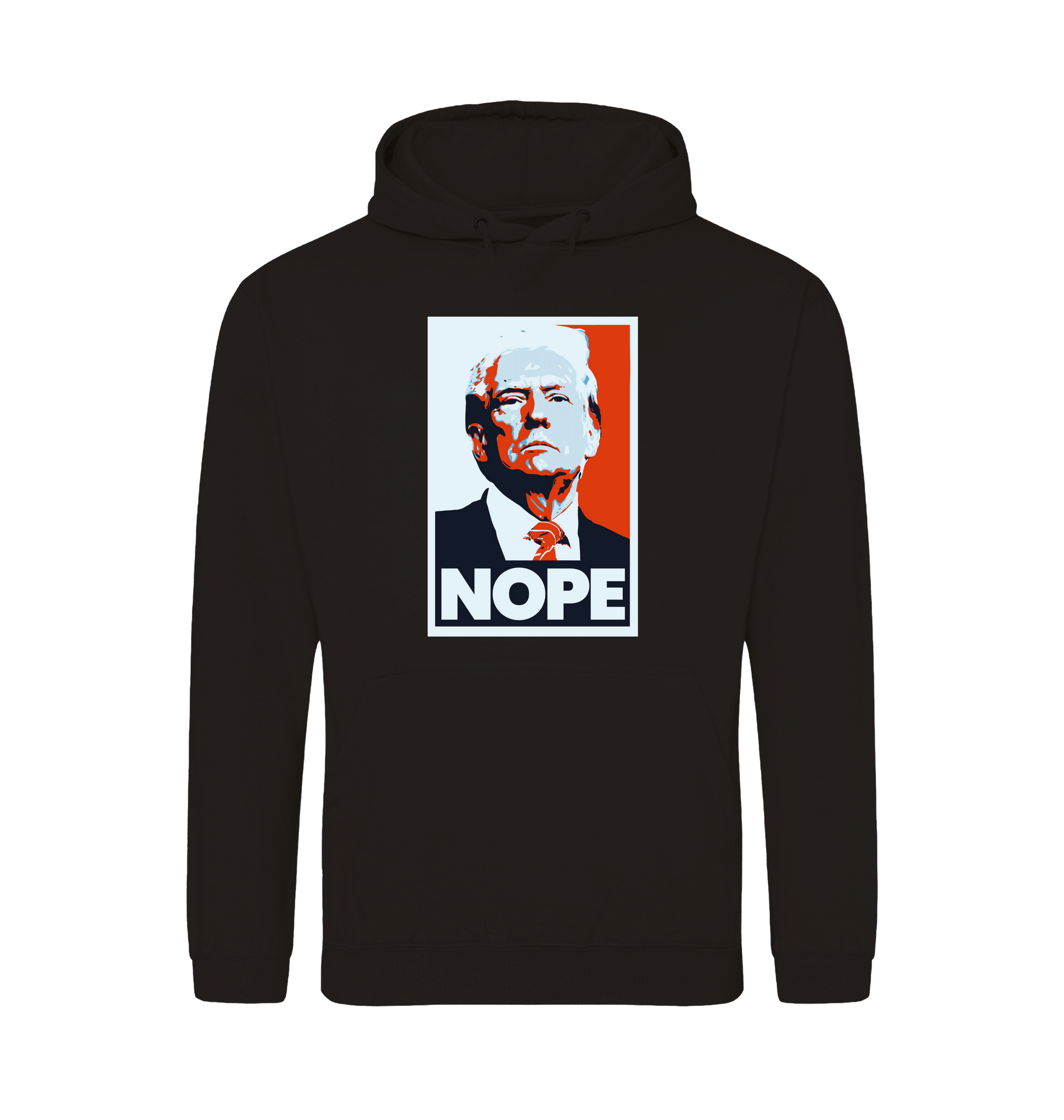 Deep Black Printed Hoody Front