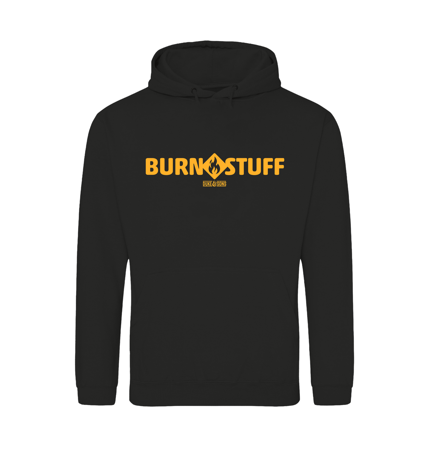 Jet Black Printed Hoody Front