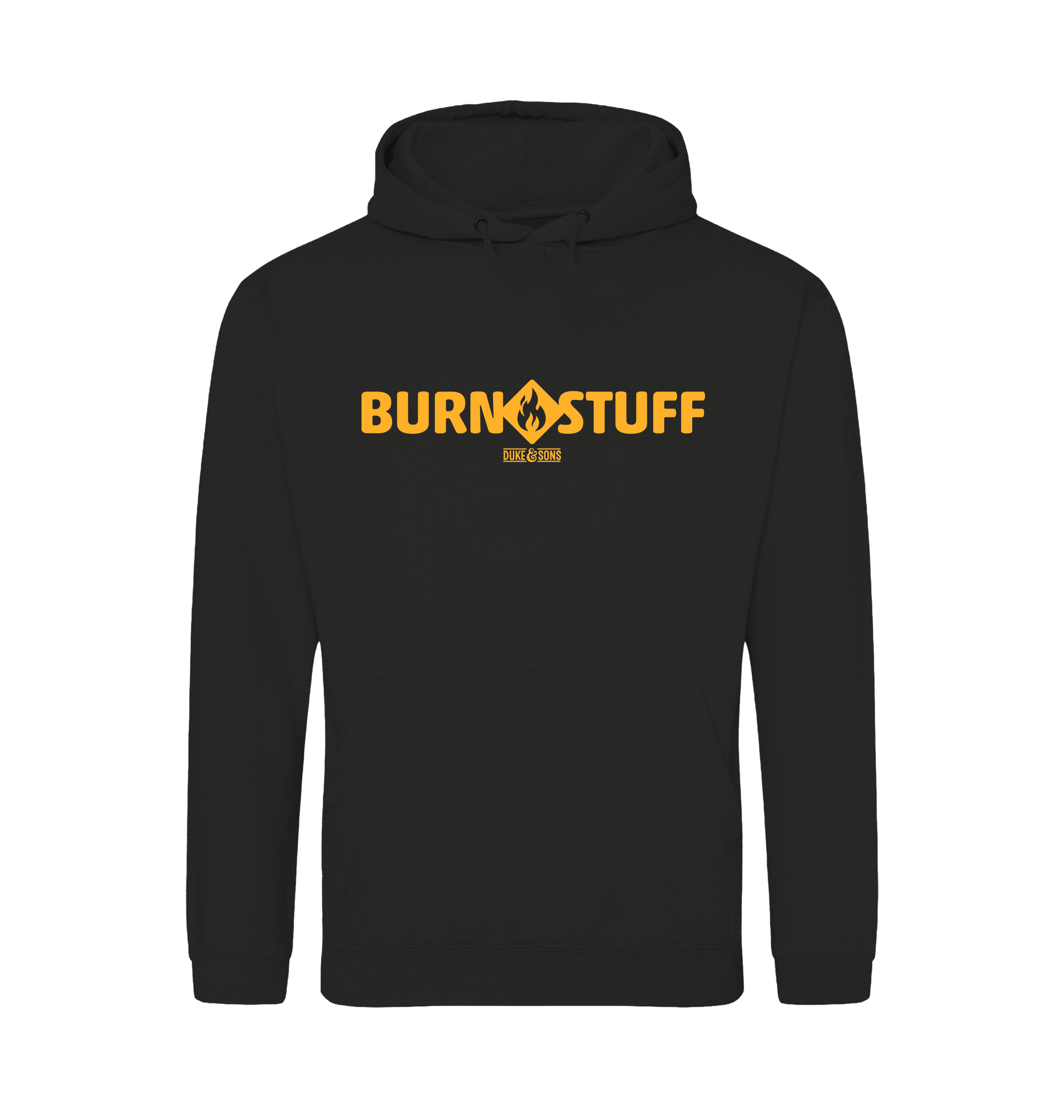 Jet Black Printed Hoody Front