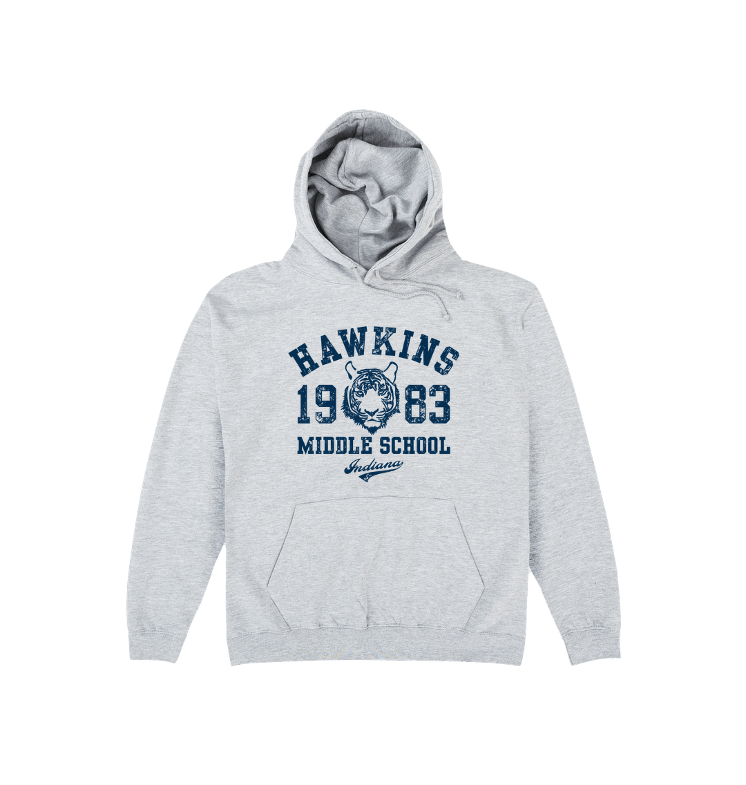 Heather Grey Printed Hoody Front