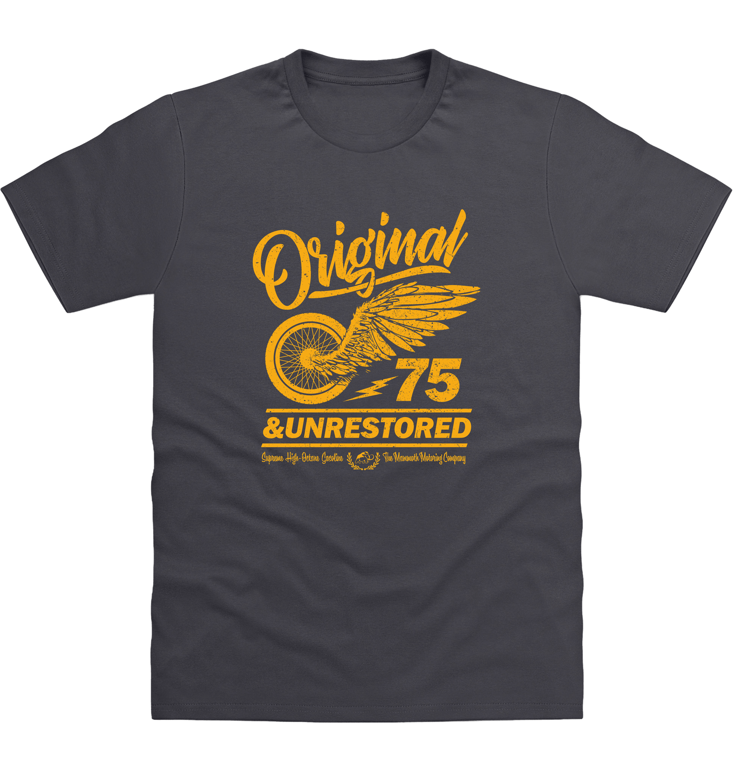 Solid Charcoal Printed T-shirt Front