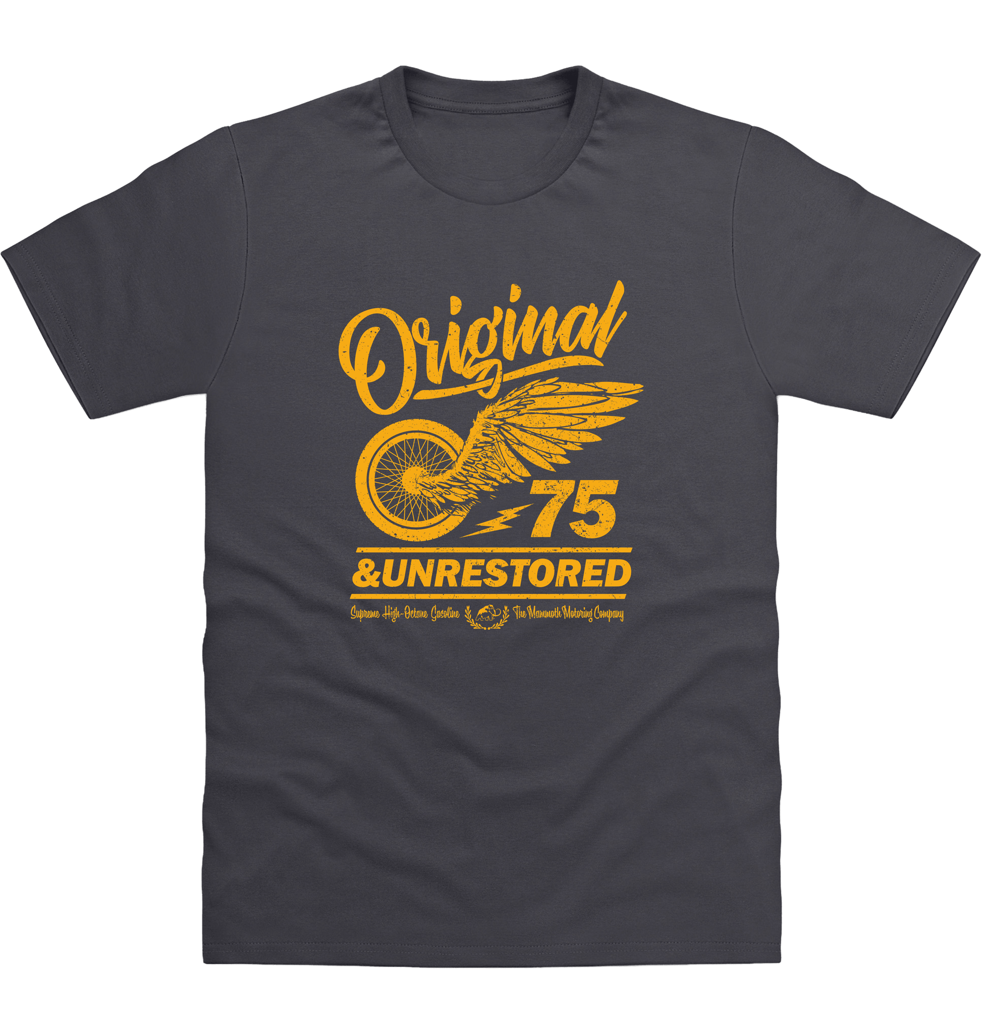 Solid Charcoal Printed T-shirt Front